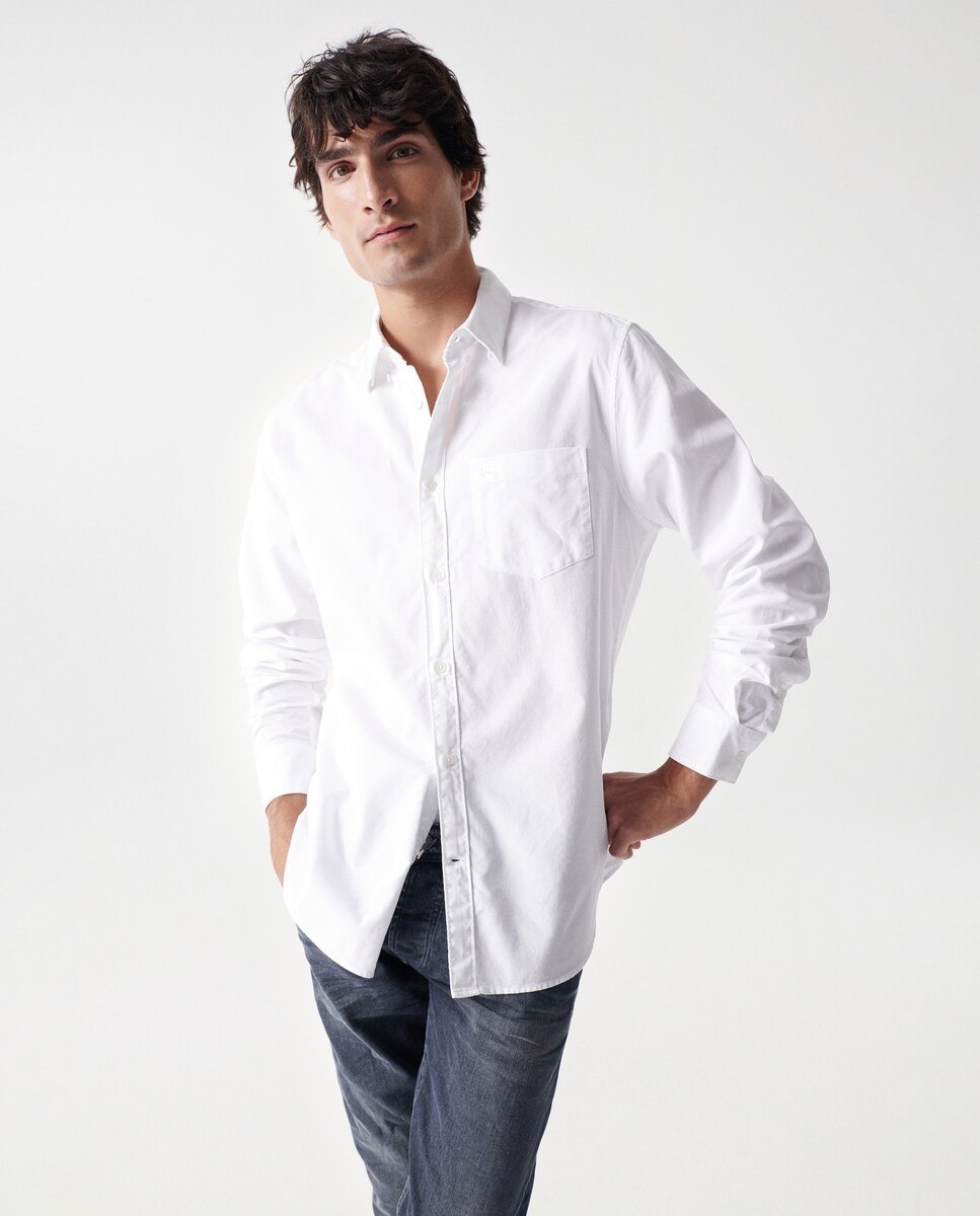 Camisa de hombre regular lisa en en blanco · Salsa Jeans · El Corte Inglés