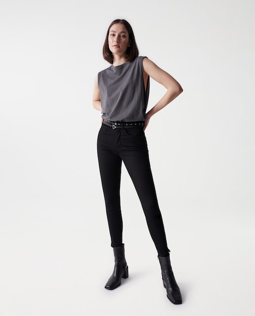 Imagen 0 de Vaquero pitillo de mujer Faith push in cropped