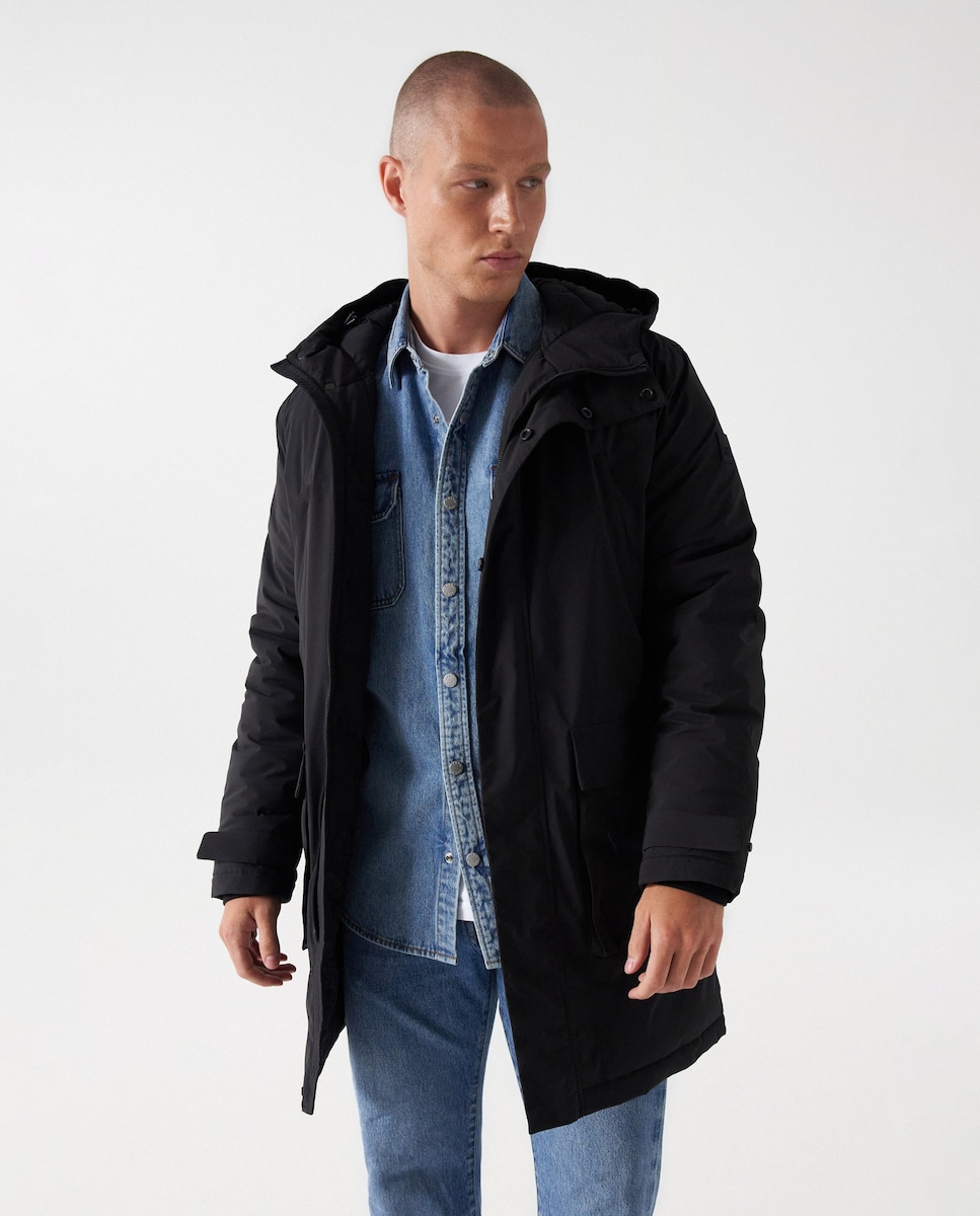 Parka de hombre acolchada en color negro · Salsa Jeans · El Corte