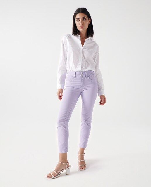 Imagen 0 de Vaquero pitillo Secret de mujer de tiro medio push in cropped slim