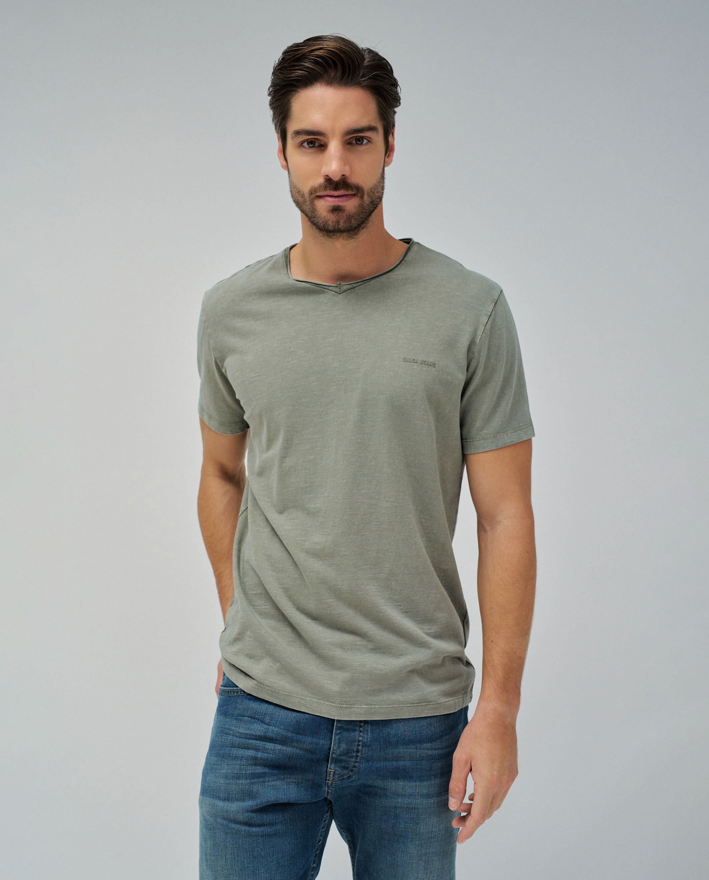 Salsa Jeans - Camiseta de hombre slim fit con branding.