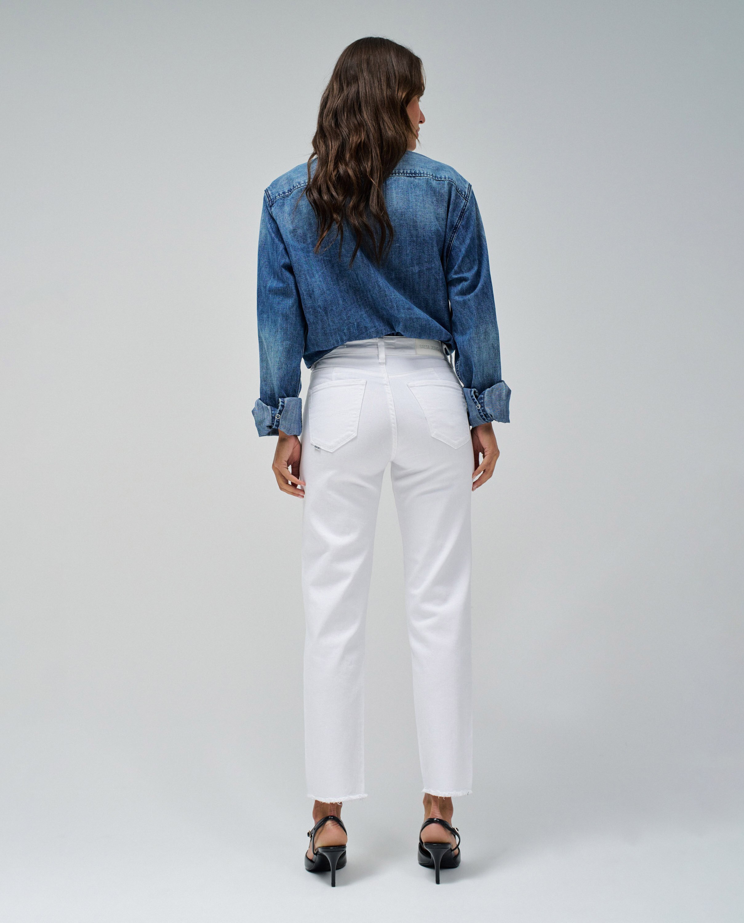 Vaqueros pitillo True cropped slim de mujer - Salsa Jeans - Blanco Blanco-3