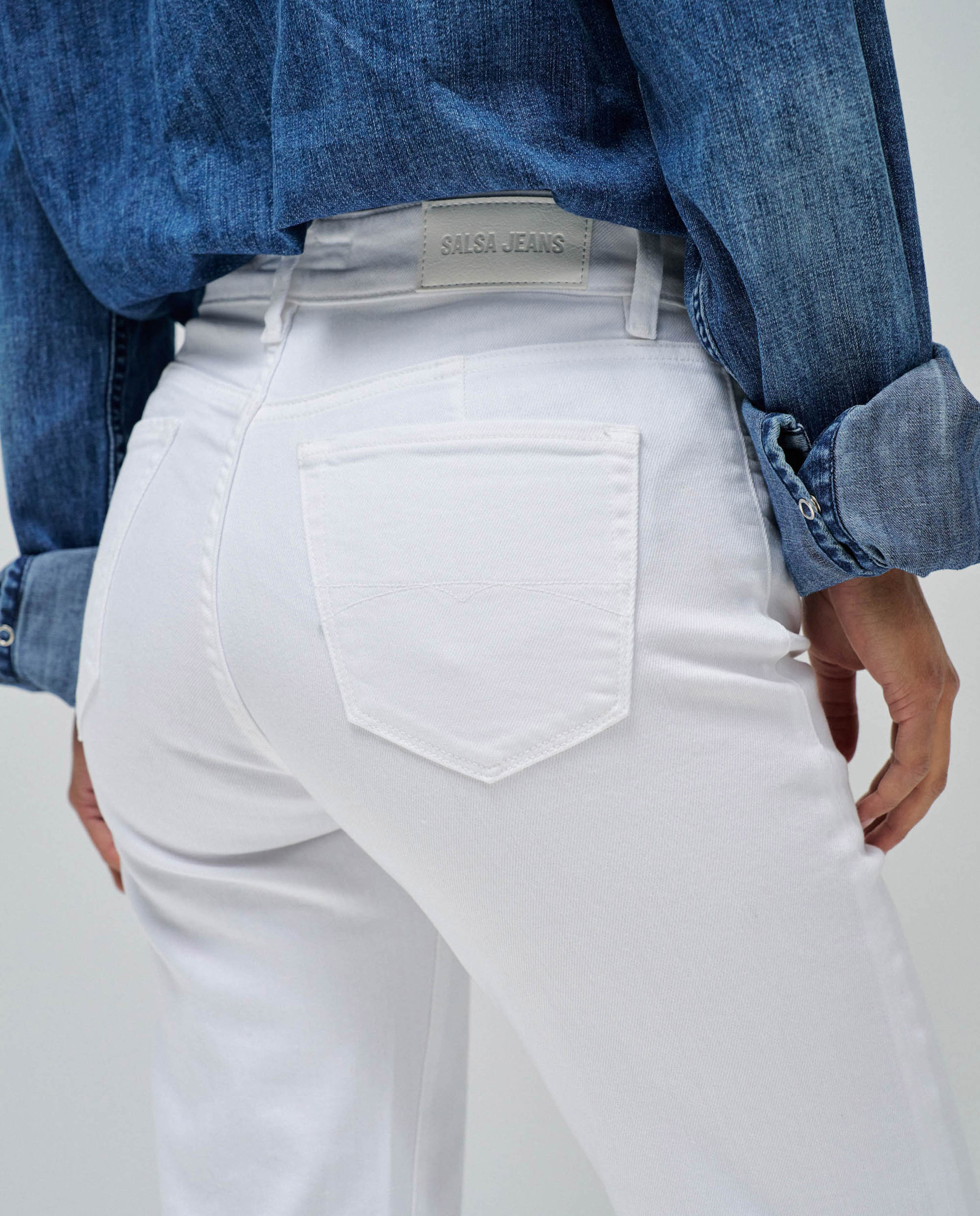Vaqueros pitillo True cropped slim de mujer - Salsa Jeans - Blanco Blanco-4