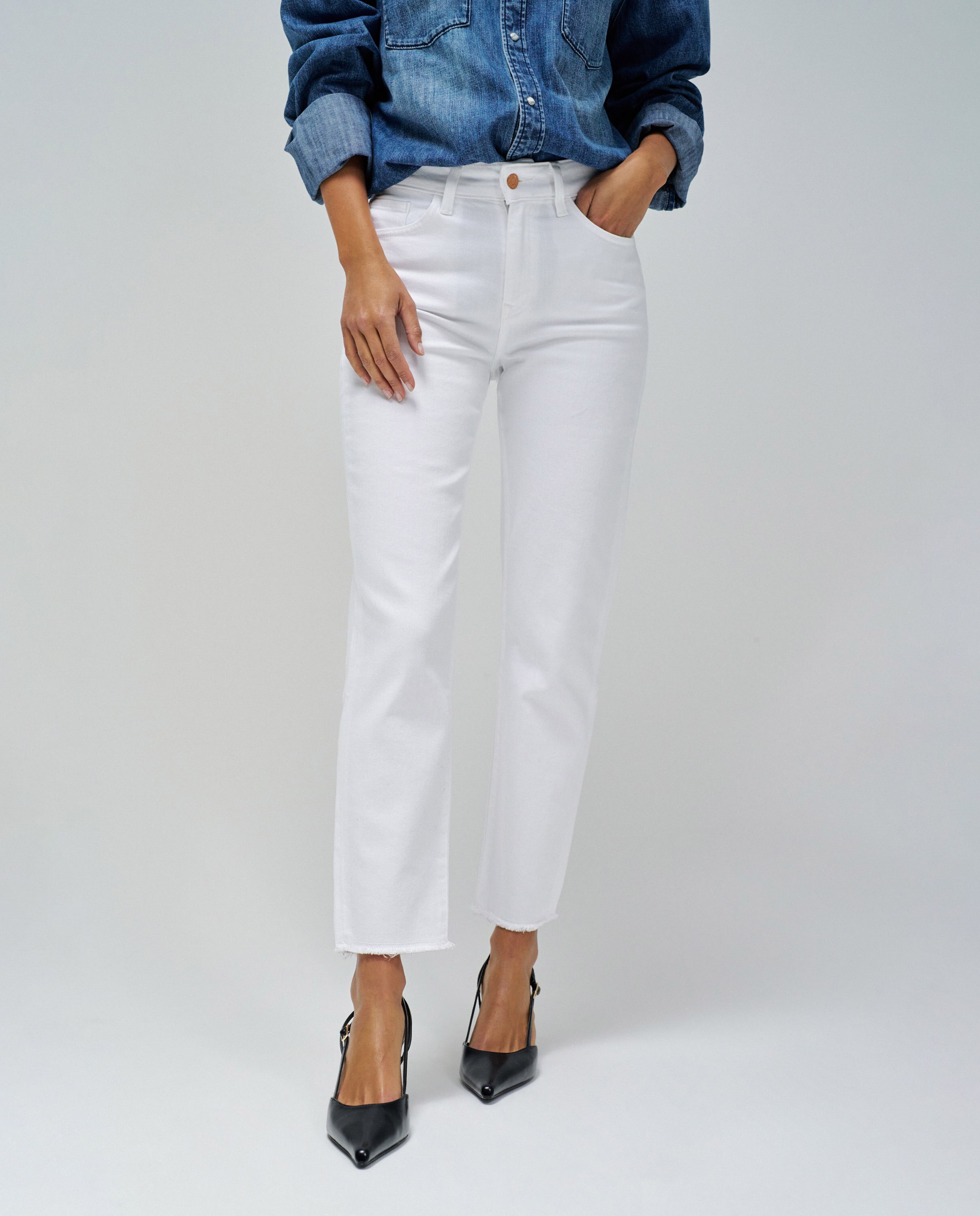 Vaqueros pitillo True cropped slim de mujer - Salsa Jeans - Blanco Blanco-5