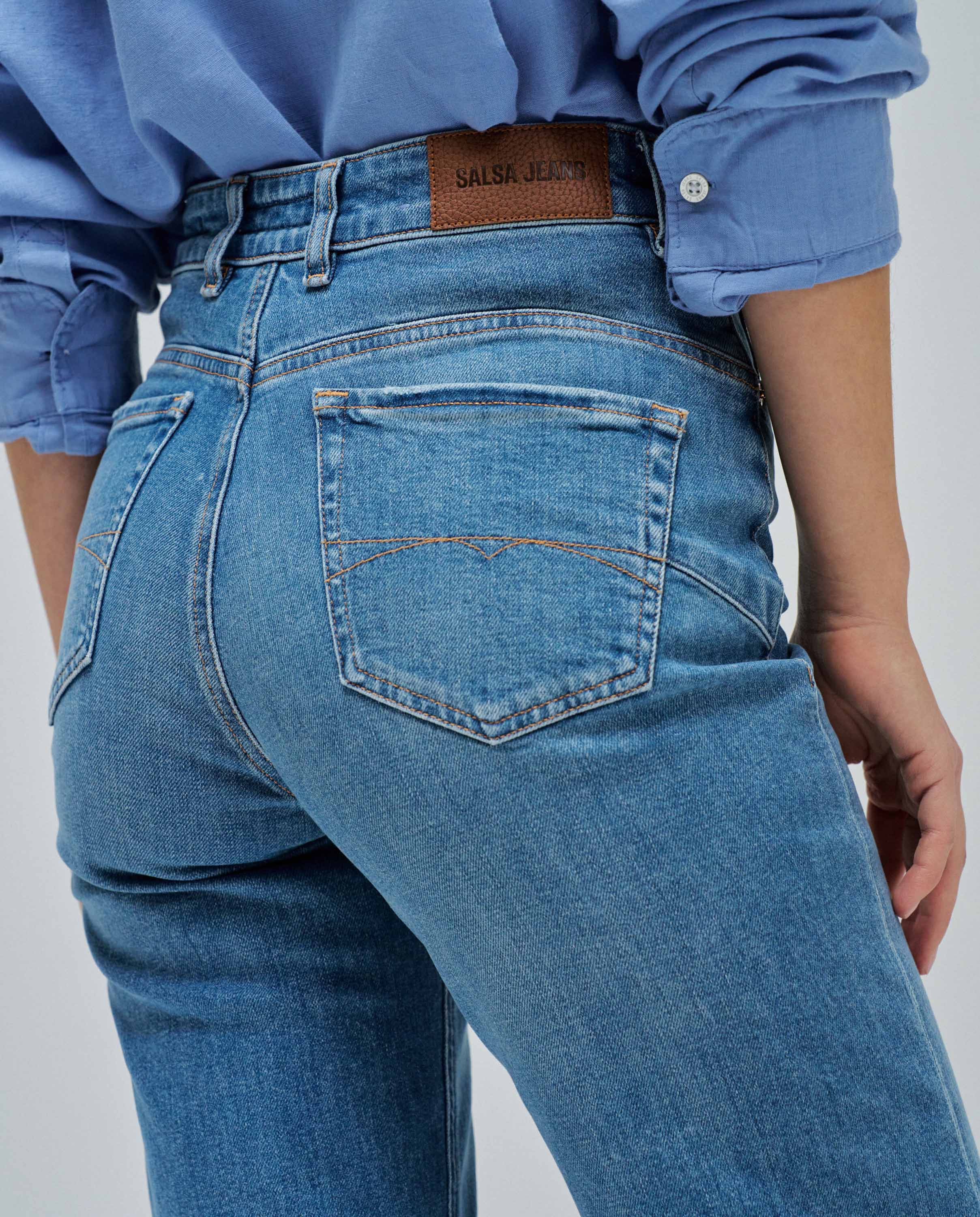 Vaqueros rectos Faith push in de mujer - Salsa Jeans - Azul denim Azul denim-4