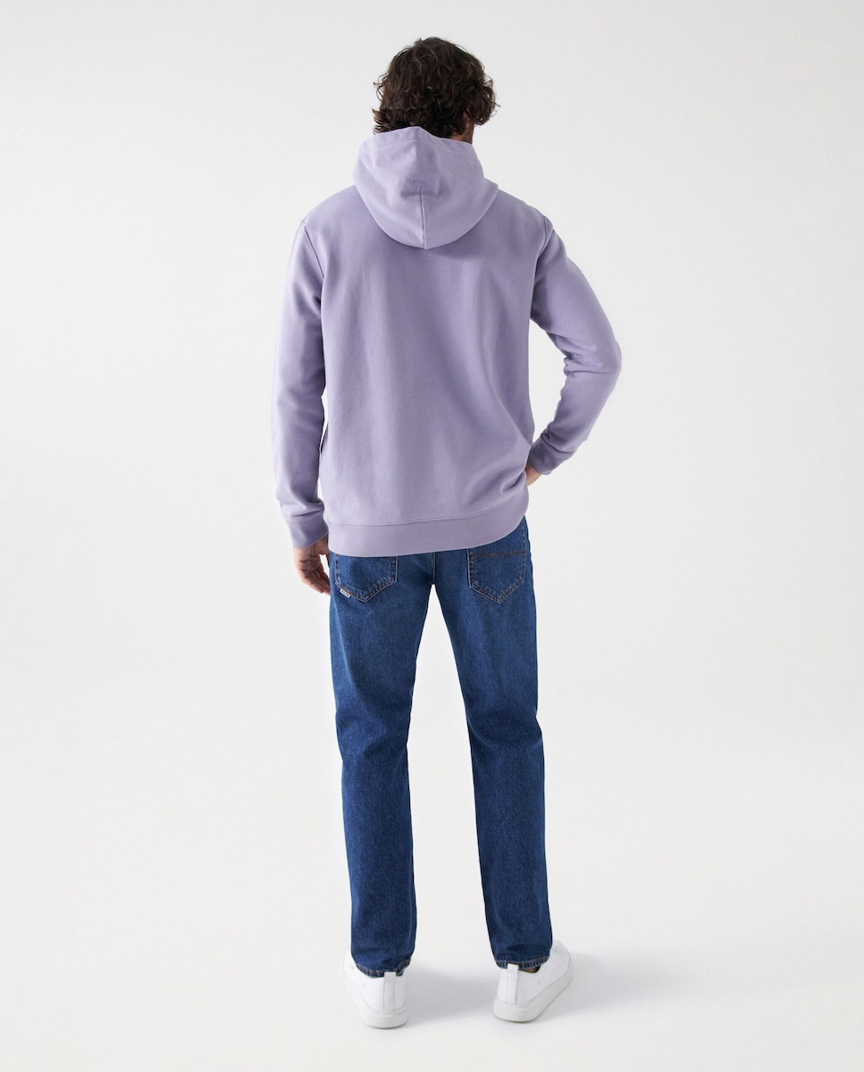 Sudadera de hombre en color lila con capucha · Salsa Jeans · El