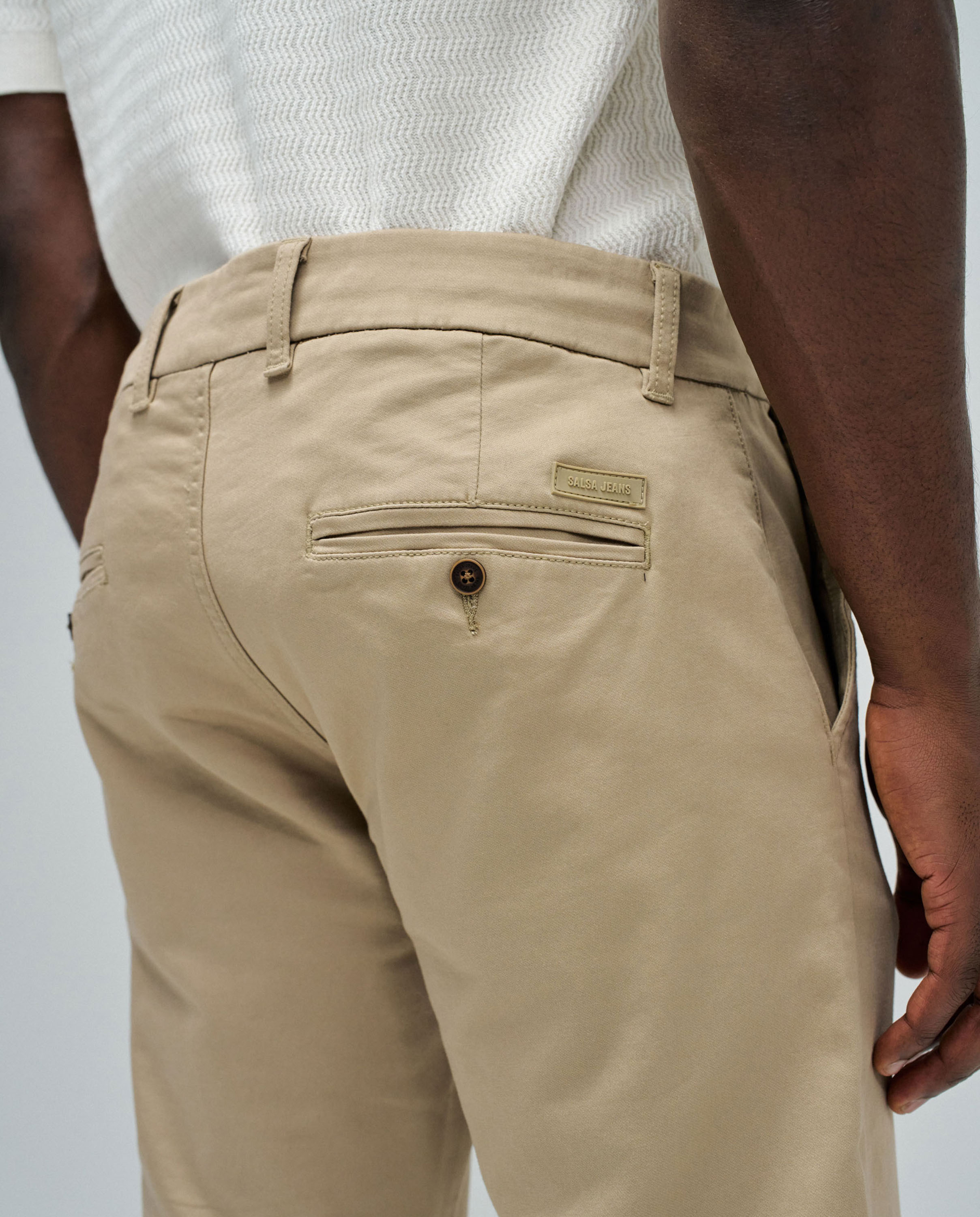 Pantalones chino s-activ de hombre - Salsa Jeans - Natural Natural-4