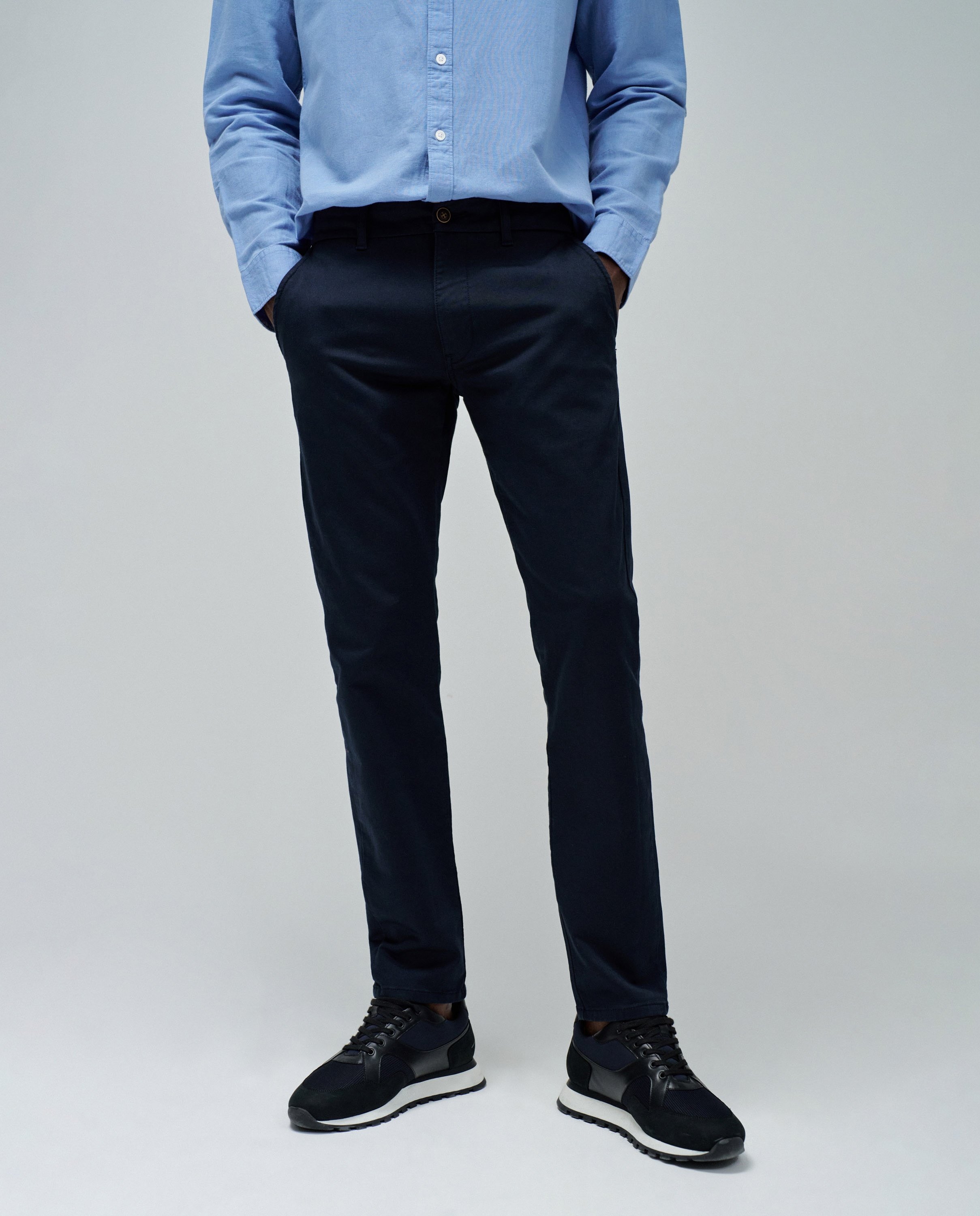 Pantalones chino s-activ de hombre - Salsa Jeans - Azul Azul-1
