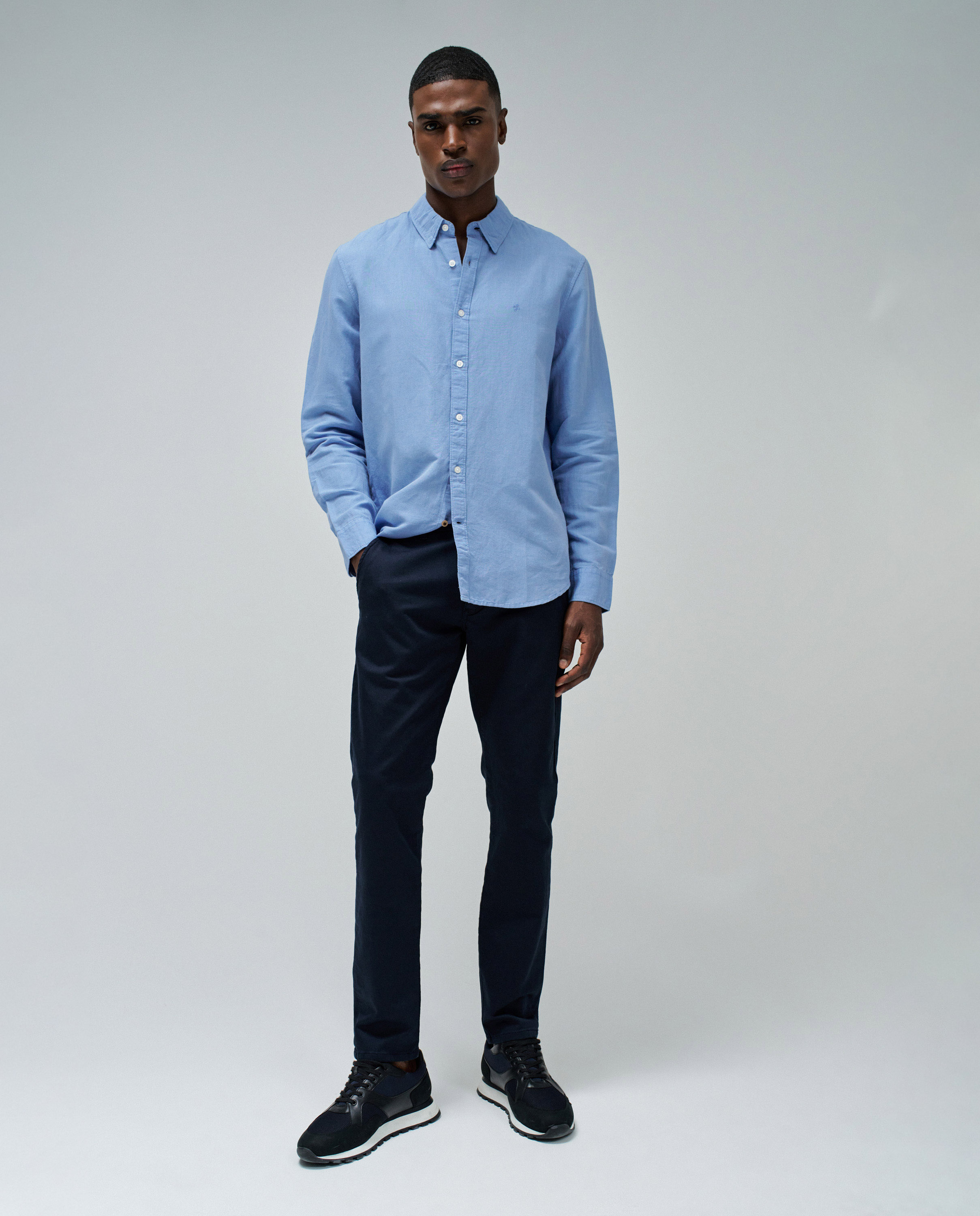 Pantalones chino s-activ de hombre - Salsa Jeans - Azul Azul-5