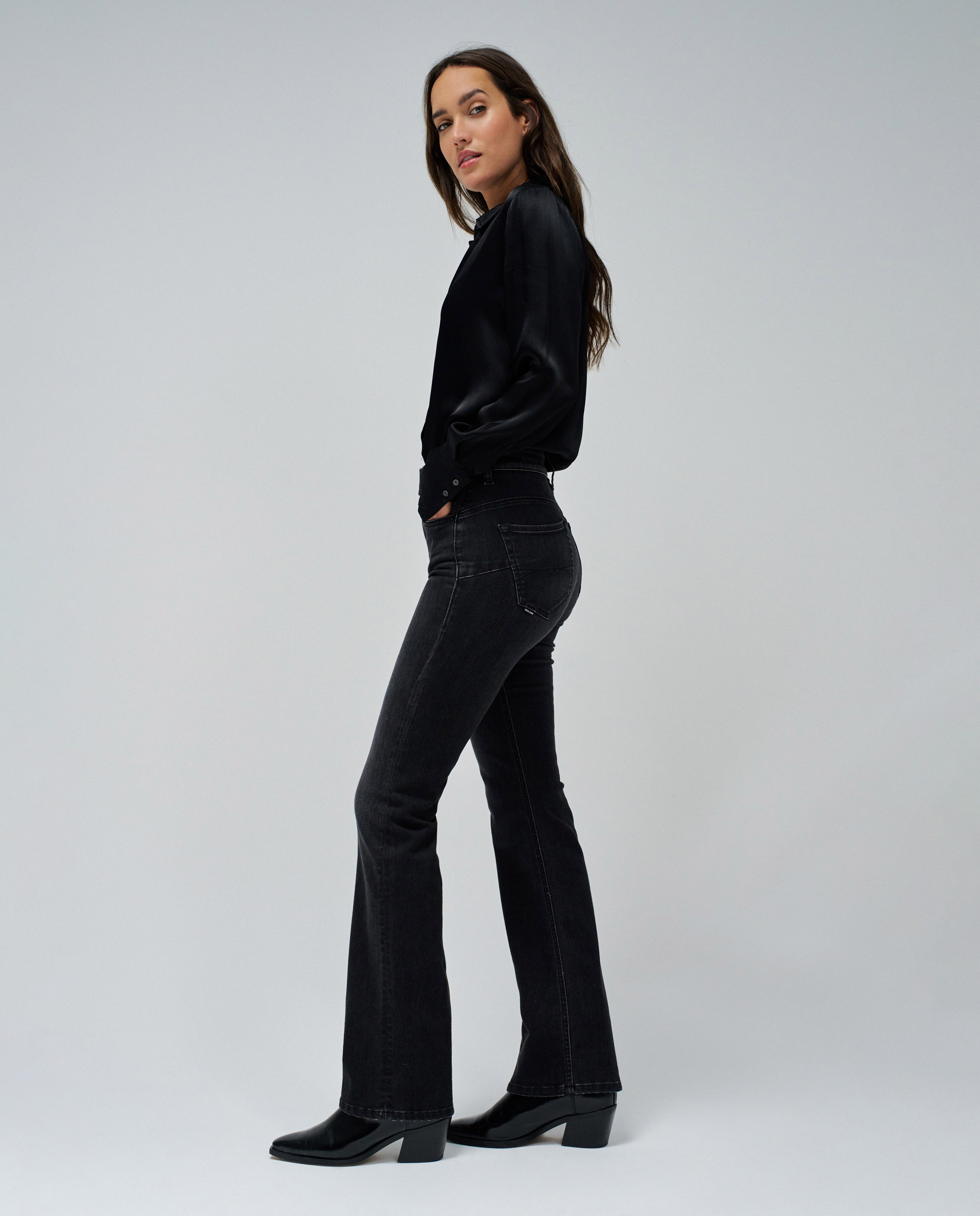 Vaqueros faith push in bootcut de mujer - Salsa Jeans - Negro Negro-2