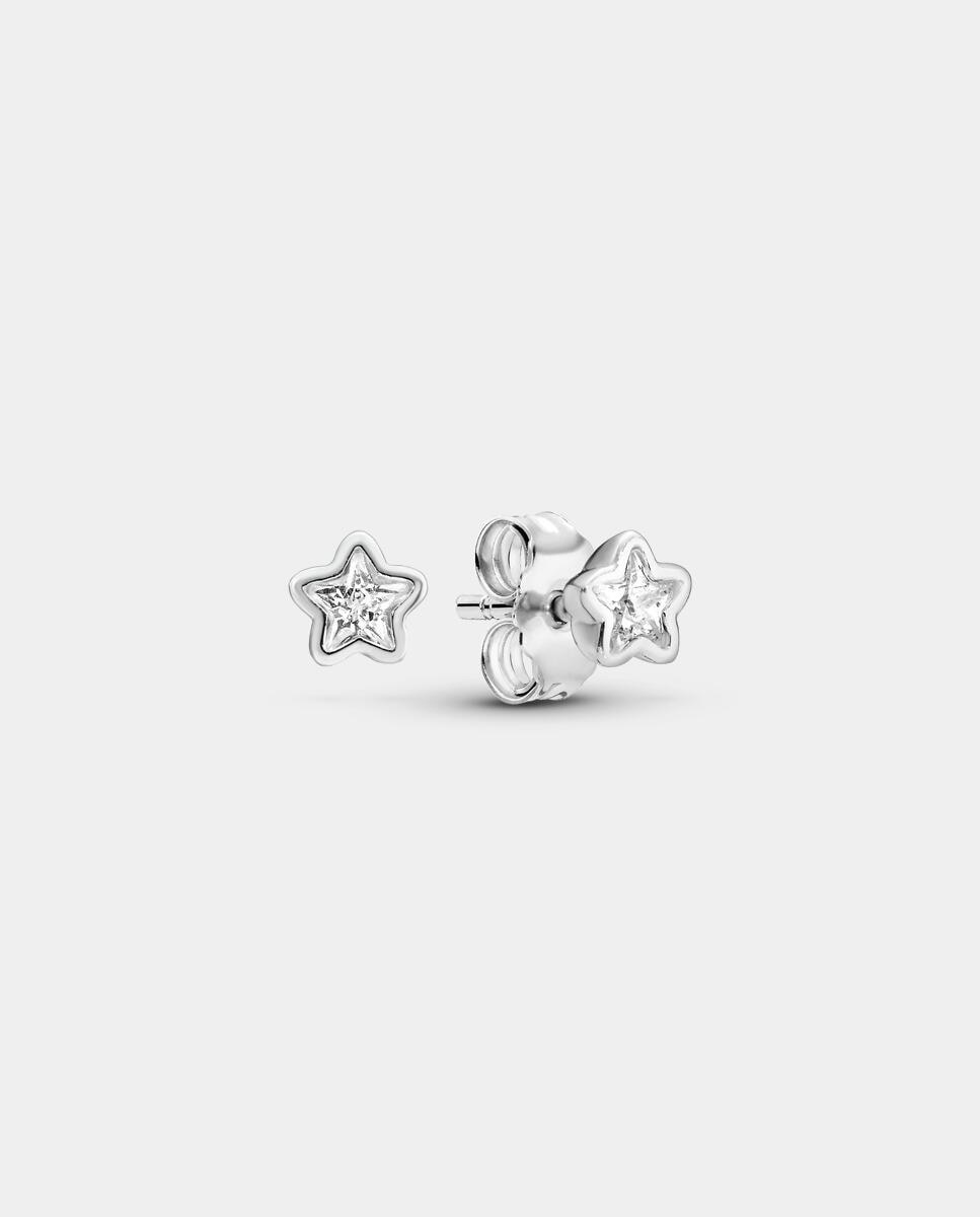 Pendientes Brillo Estelar - PANDORA - Blanco Blanco-4