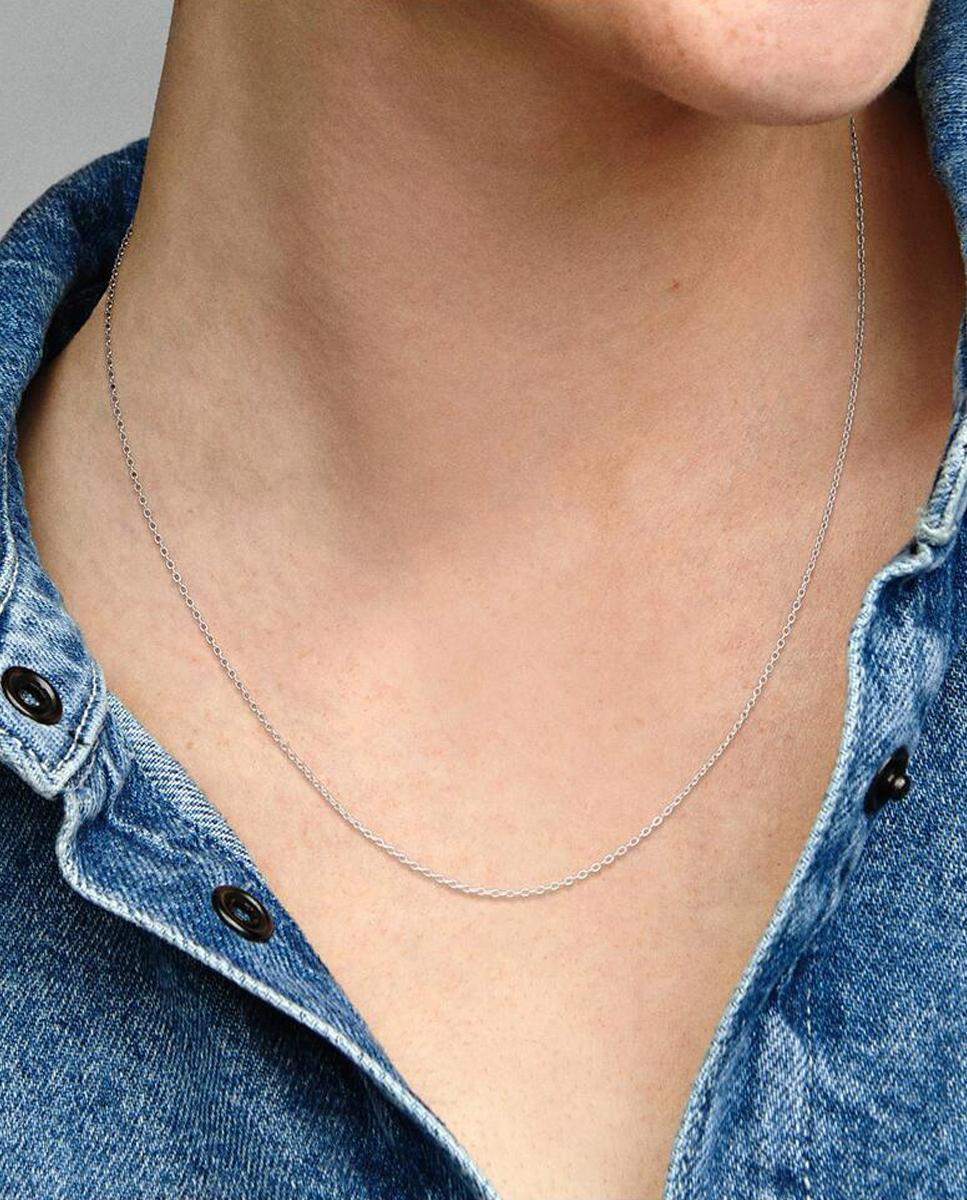 Collar cadena de cable clásico - PANDORA - Plata Plata-4