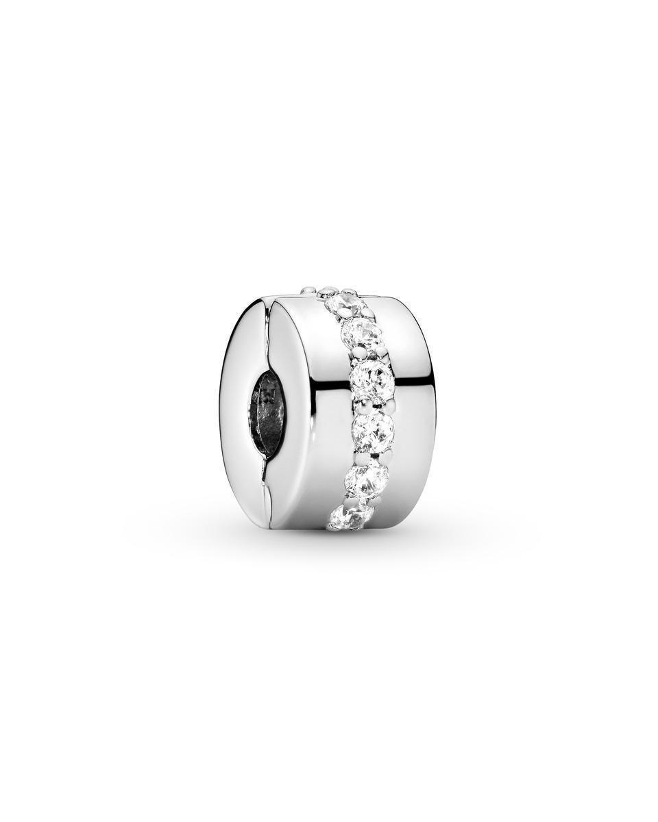Imagen 0 de Charm de clip fila brillante transparente Blanco