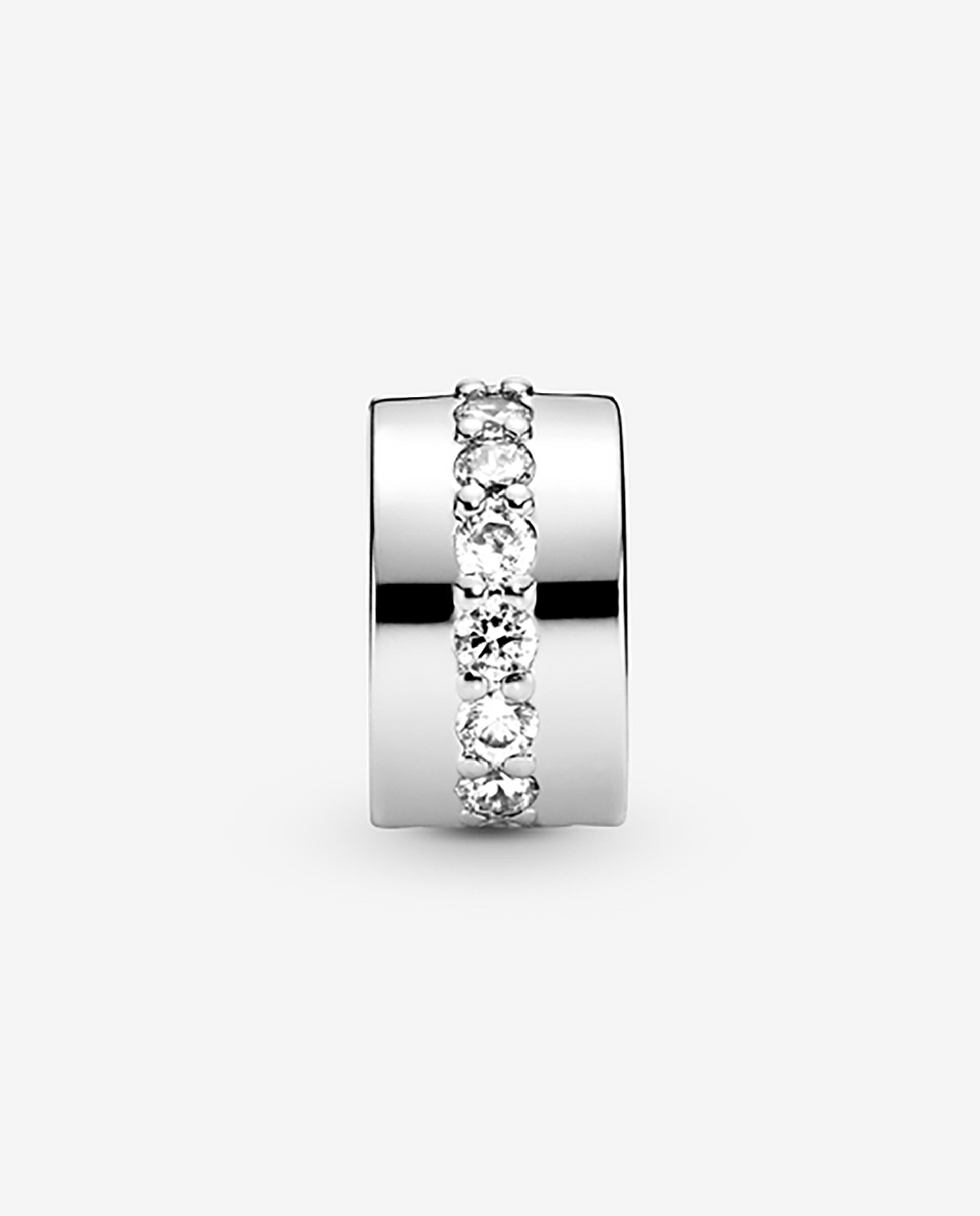 Charm de clip fila brillante transparente - PANDORA - Blanco Blanco-2