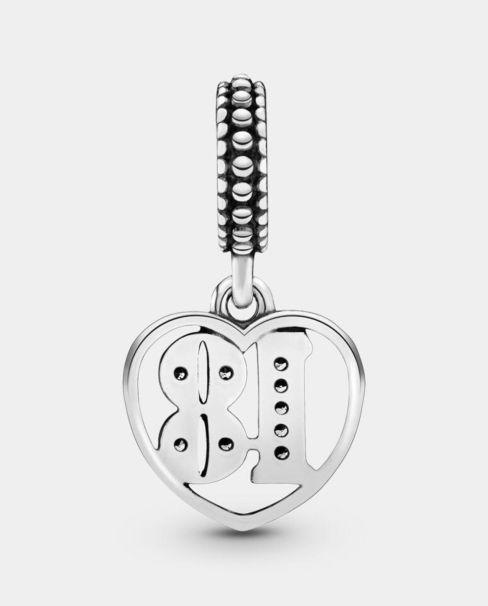 Charm colgante en plata de ley 18 años de amor - PANDORA - Blanco Blanco-2