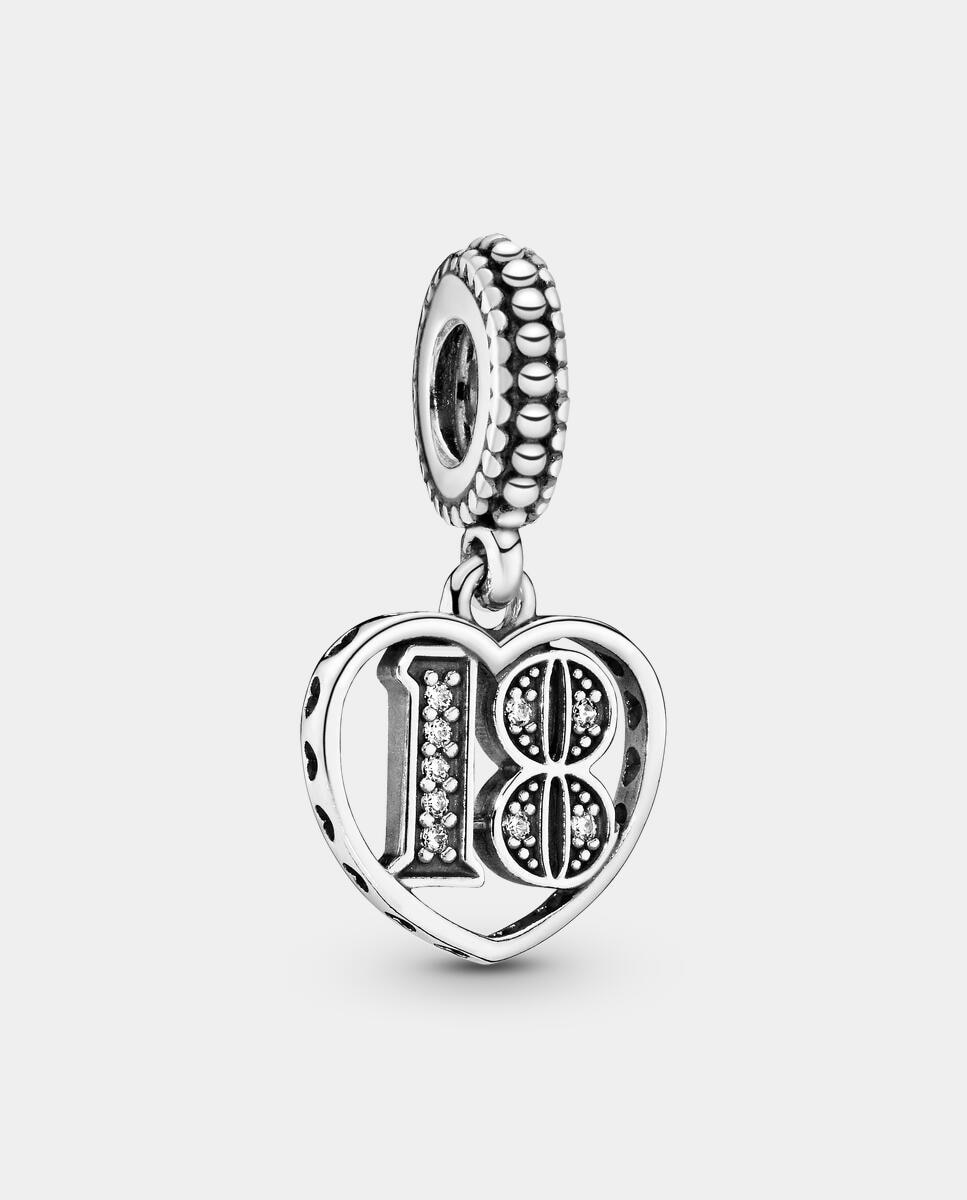 Charm colgante en plata de ley 18 años de amor - PANDORA - Blanco Blanco-4