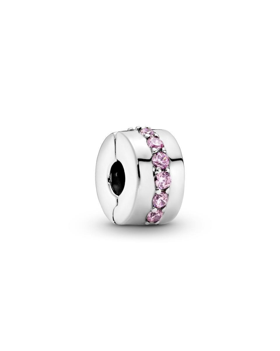Imagen 0 de Charm de clip filas brillantes rosa Rosa