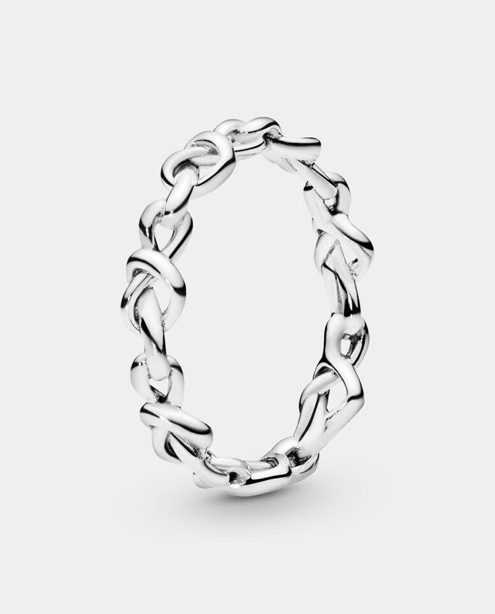 Imagen 0 de Anillo en plata de ley Corazones Anudados Plateado