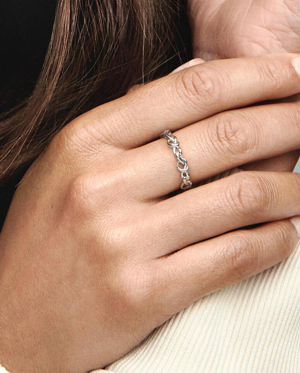 Anillo en plata de ley Corazones Anudados - PANDORA - Plateado Plateado-4