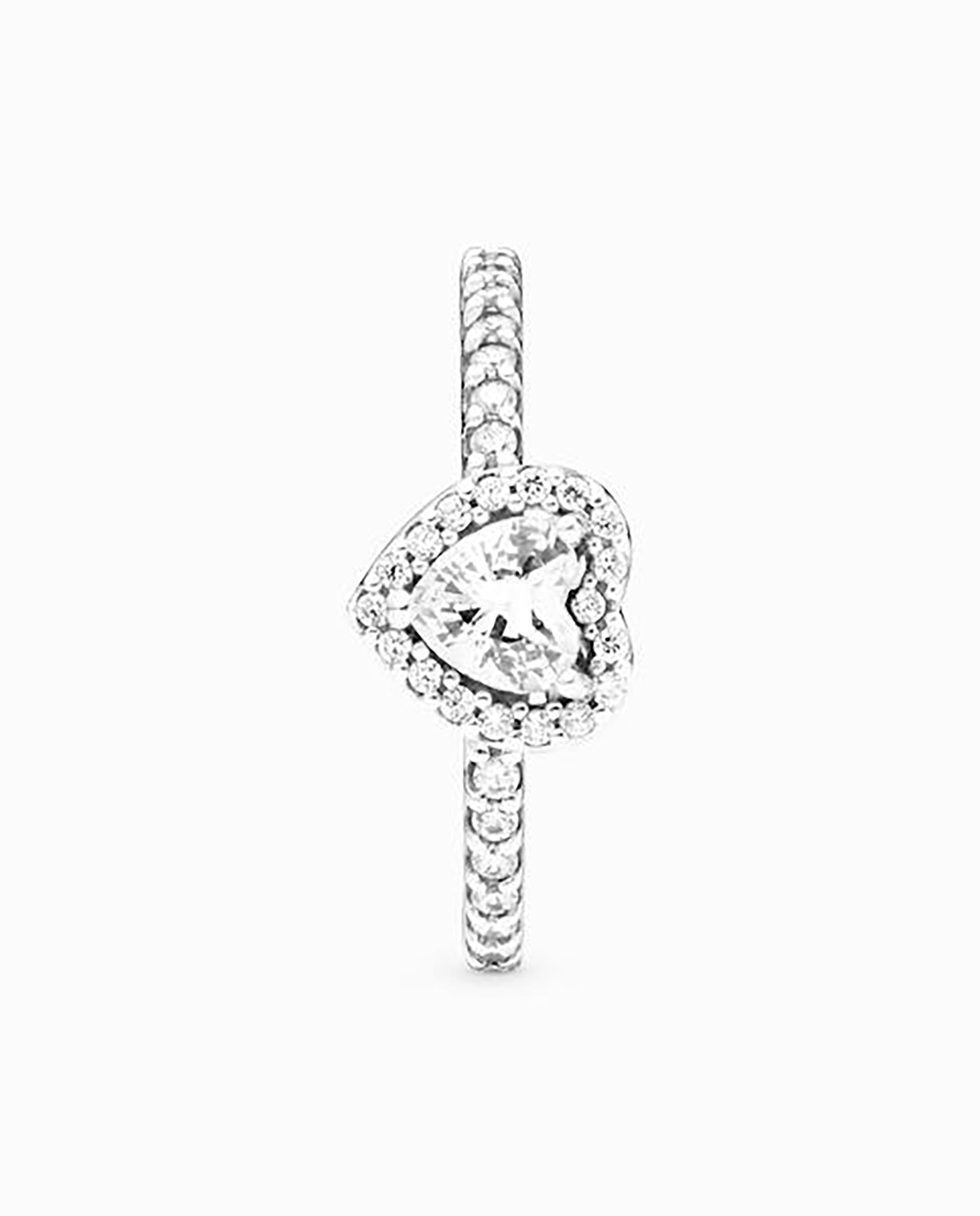 Anillo en plata de ley corazón en relieve - PANDORA - Blanco Blanco-2