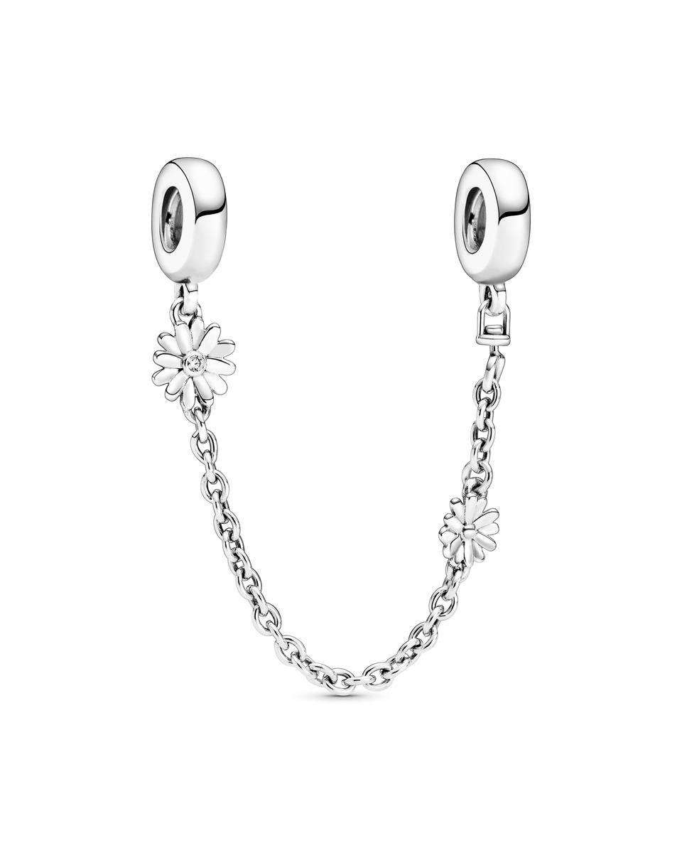 Cadena de seguridad de margaritas - PANDORA - Blanco Blanco-1