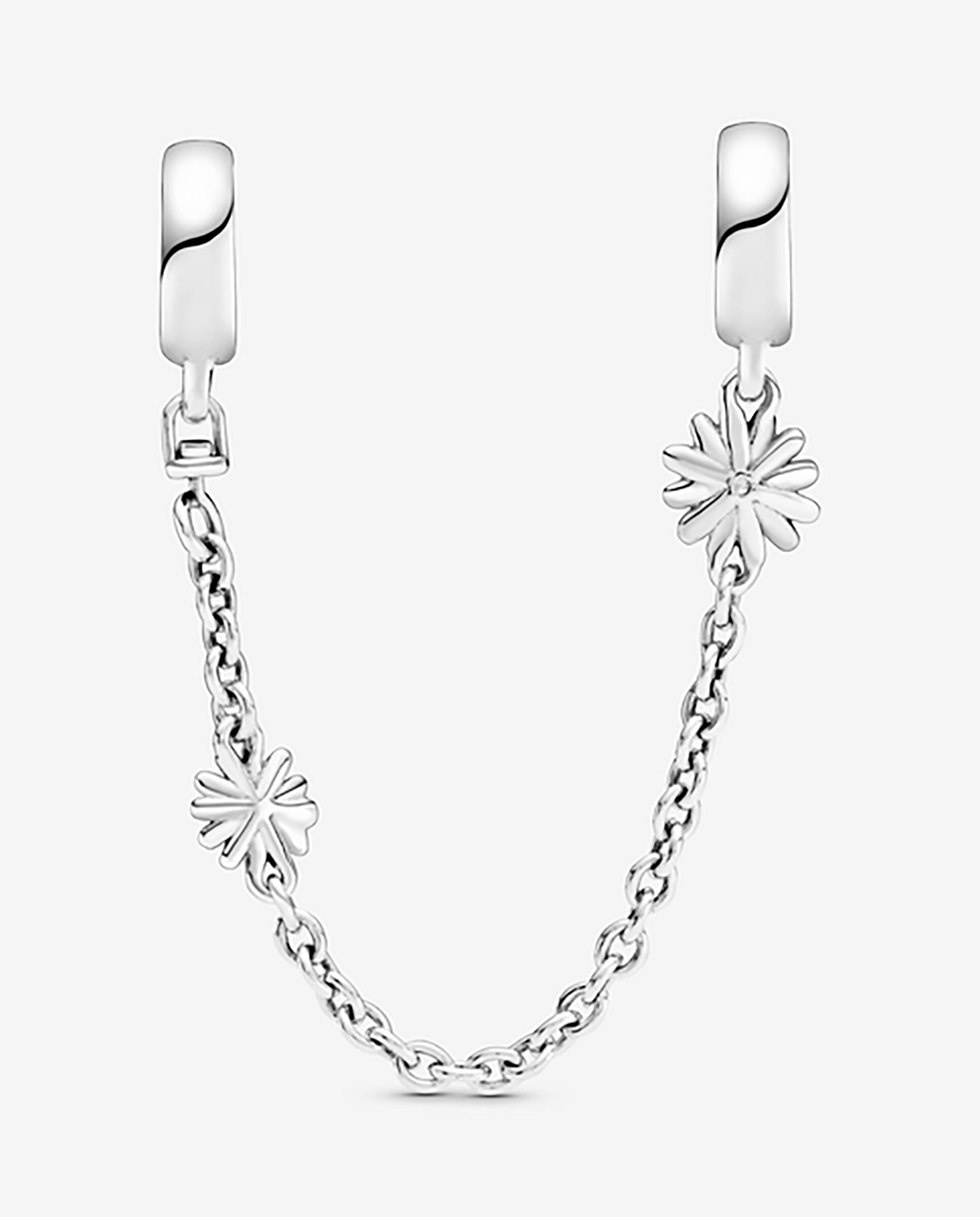 Cadena de seguridad de margaritas - PANDORA - Blanco Blanco-2