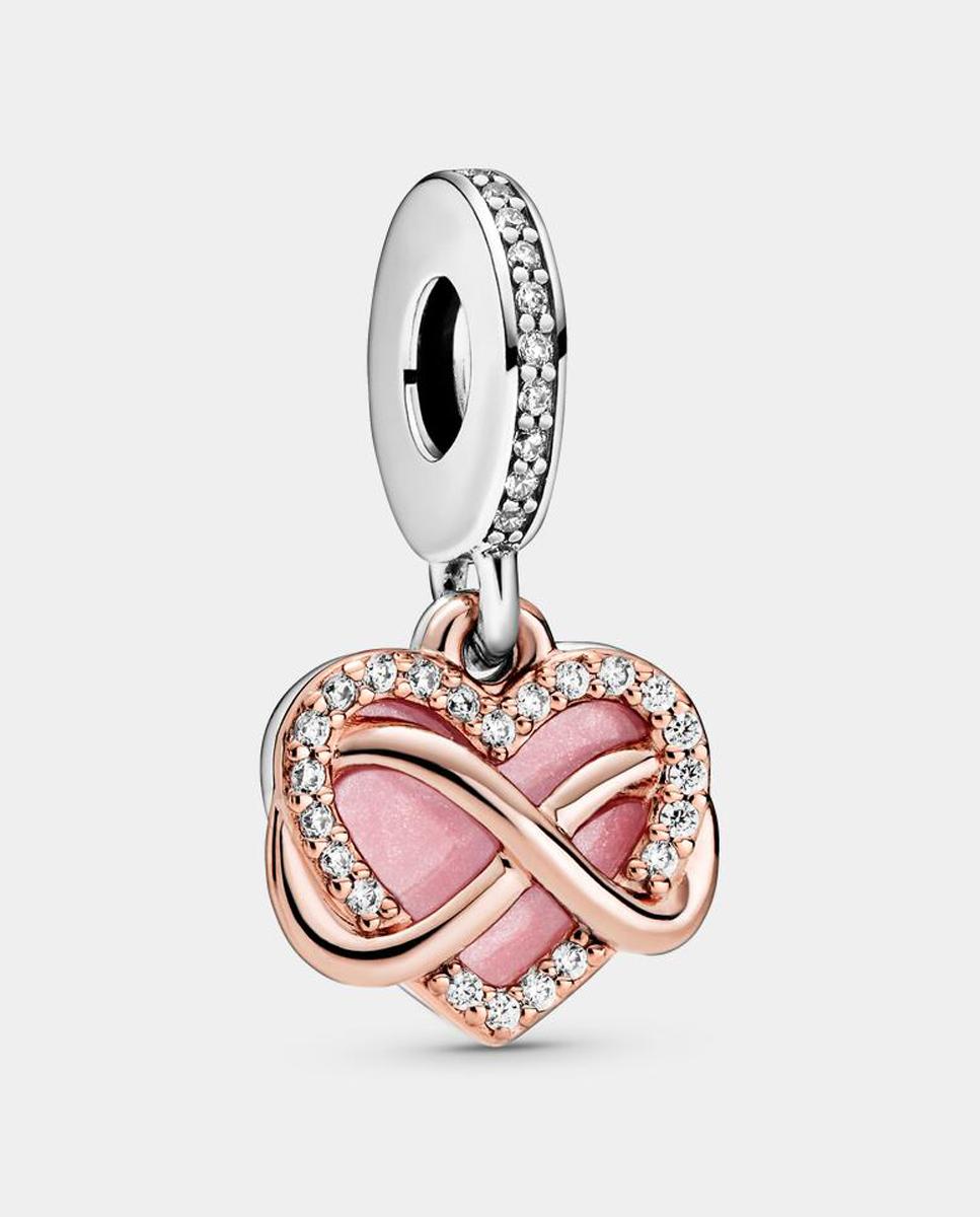 Charm colgante corazón infinito brillante - PANDORA - Rosa Rosa-1