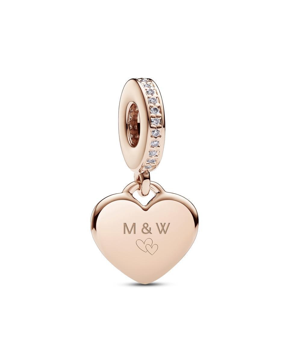 Charm colgante etiqueta de corazón para grabar - PANDORA - Blanco Blanco-1