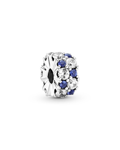 Imagen 0 de Charm de Clip Brillante Transparente y Azul