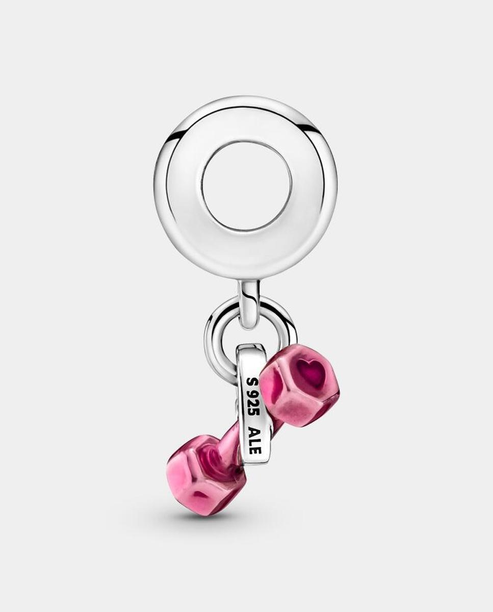 Imagen 2 de Charm colgante mancuerna y corazón - PANDORA - Rosa Rosa