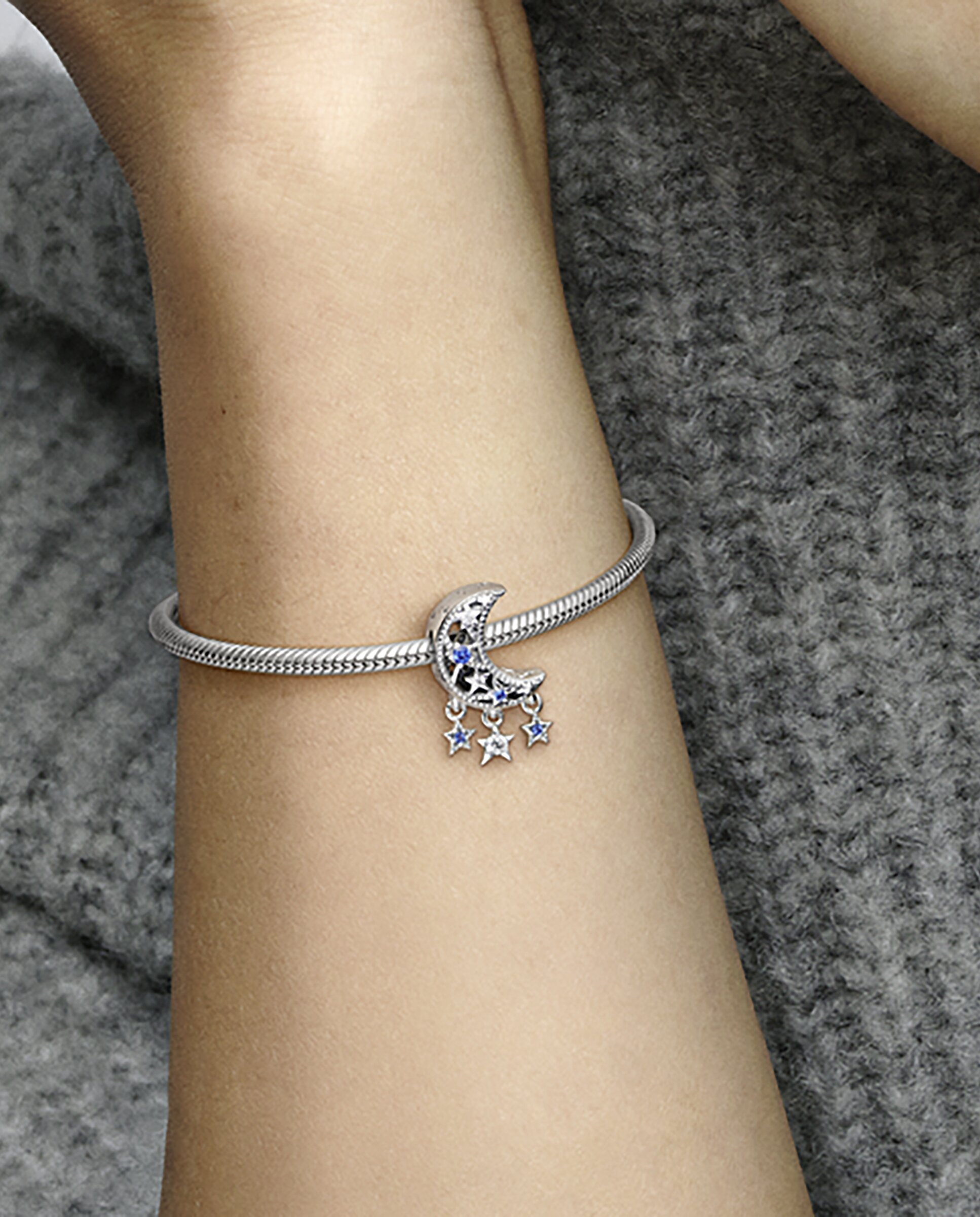 Charm estrellas y luna creciente - PANDORA - Azul Azul-3