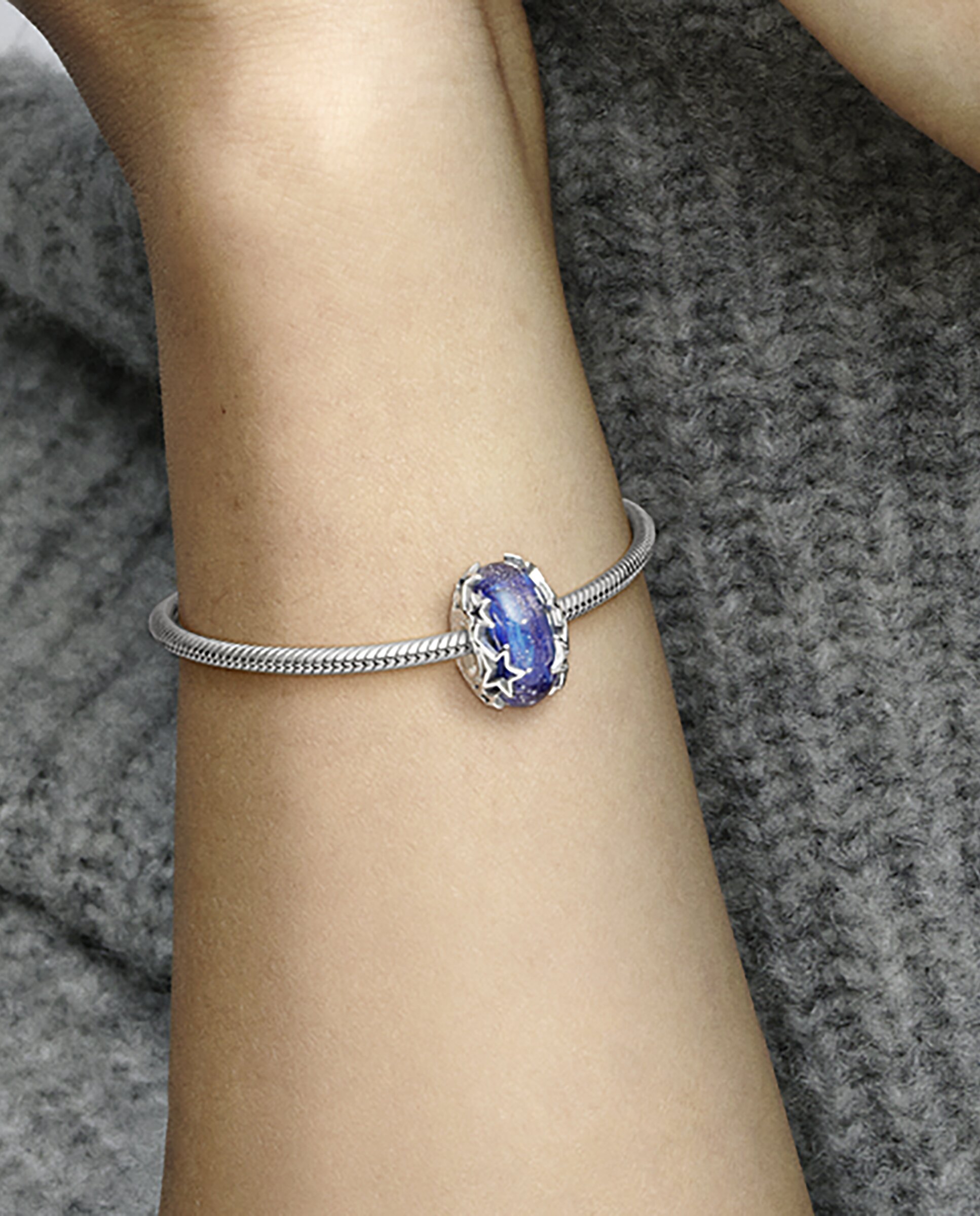 Charm de cristal de murano galaxia y estrellas - PANDORA - Azul Azul-3
