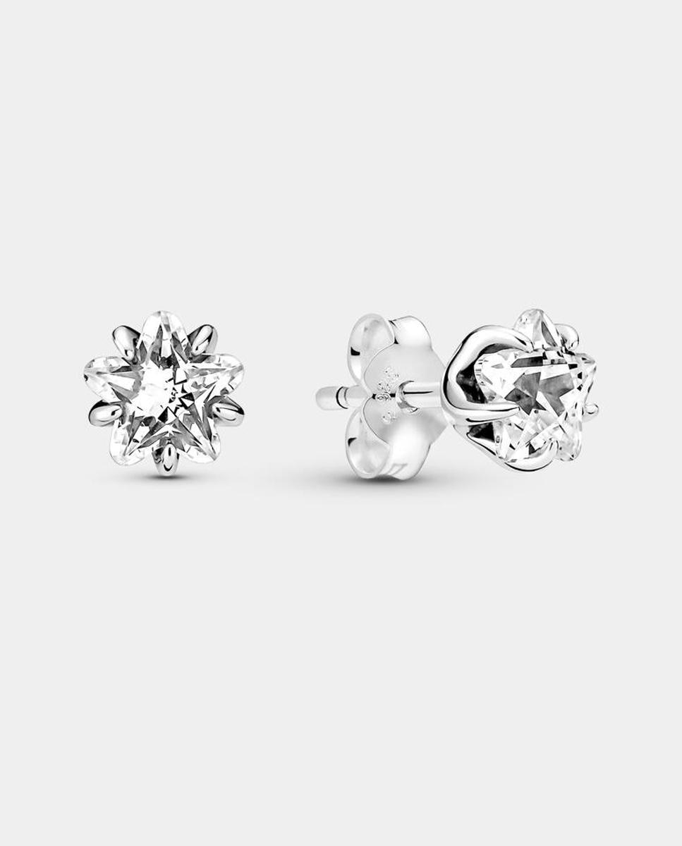 Pendientes de botón estrellas celestiales brillantes - PANDORA - Blanco Blanco-1