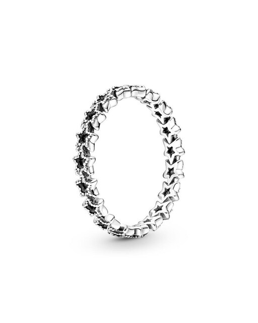 Imagen 0 de Anillo en plata de ley Banda de Estrellas Asimétricas