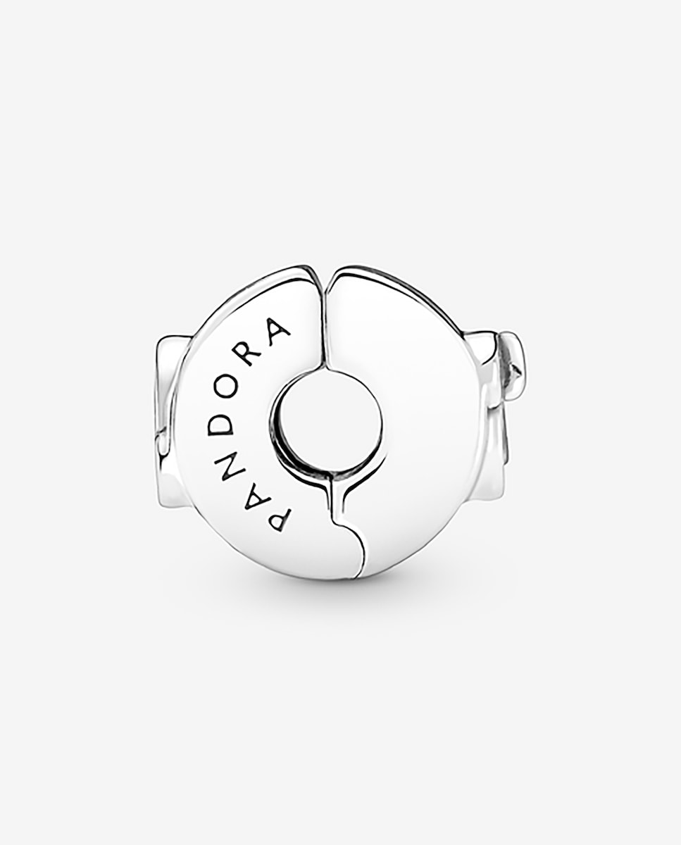 Clip  en plata de ley Mickey y Minnie Mouse de Disney Blanco-2