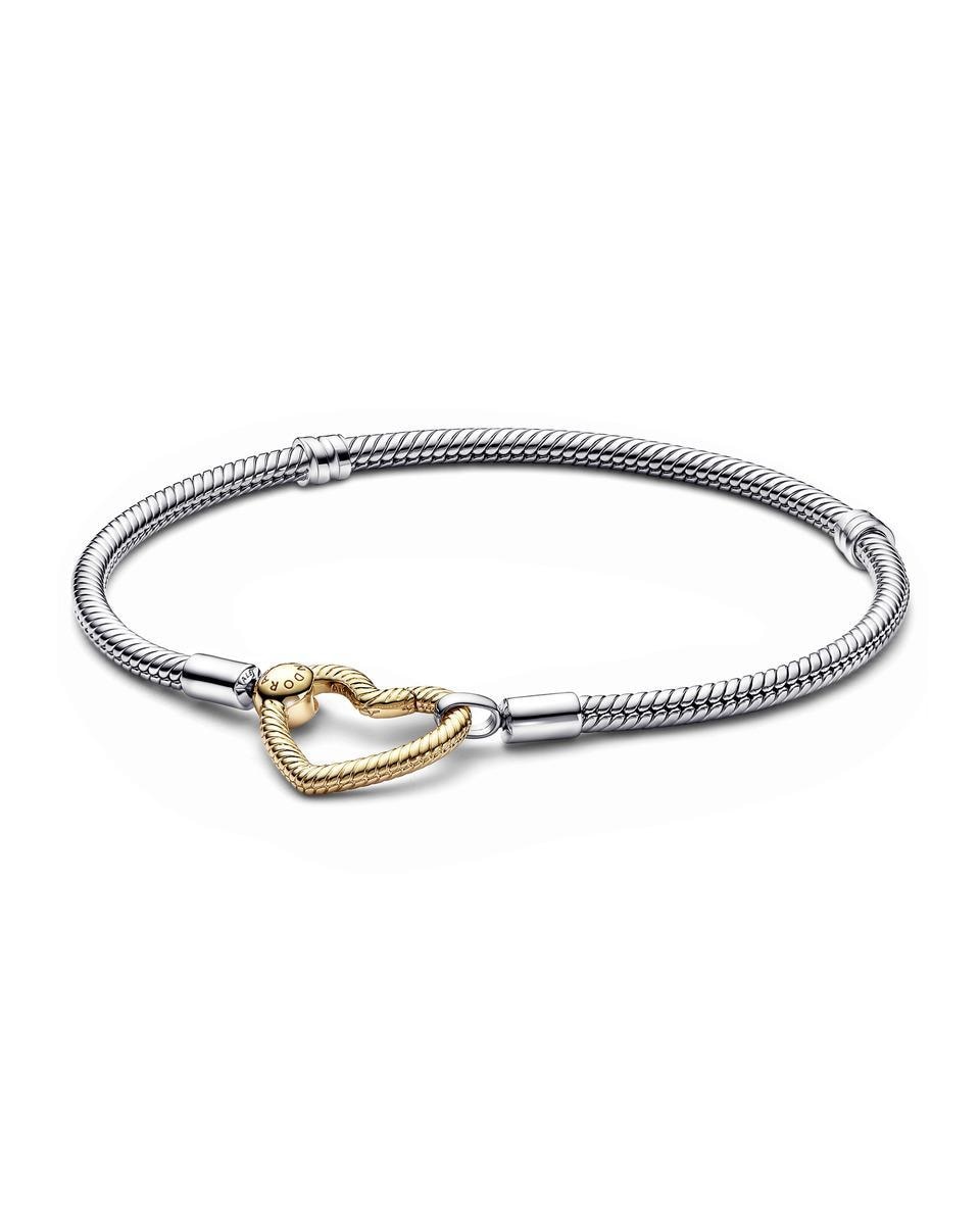 Pulsera pandora moments cadena de serpiente cierre corazón - Oro Oro-1