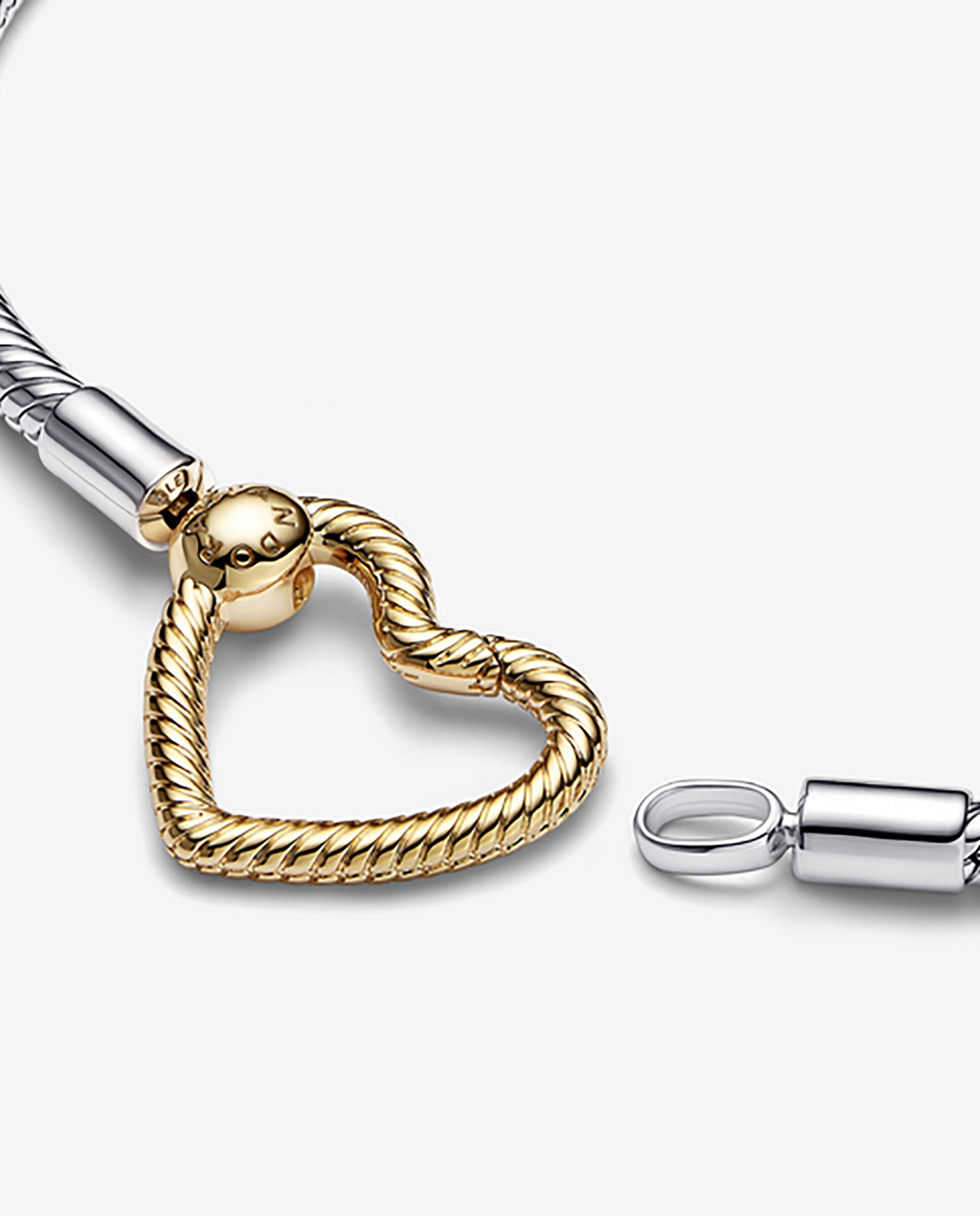 Pulsera pandora moments cadena de serpiente cierre corazón - Oro Oro-2