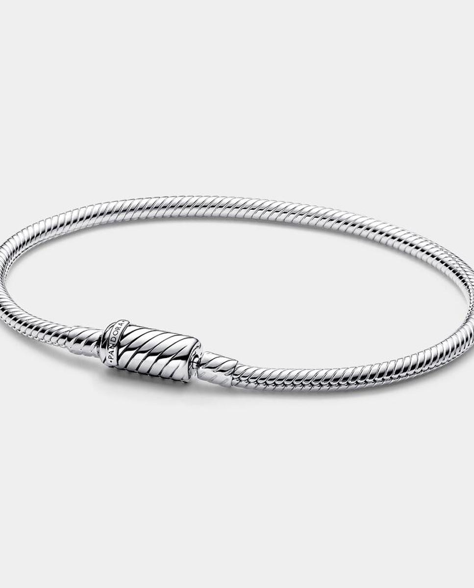 Imagen 0 de Pulsera de cadena de serpiente con cierre deslizante magnético fácil de cerrar Plata
