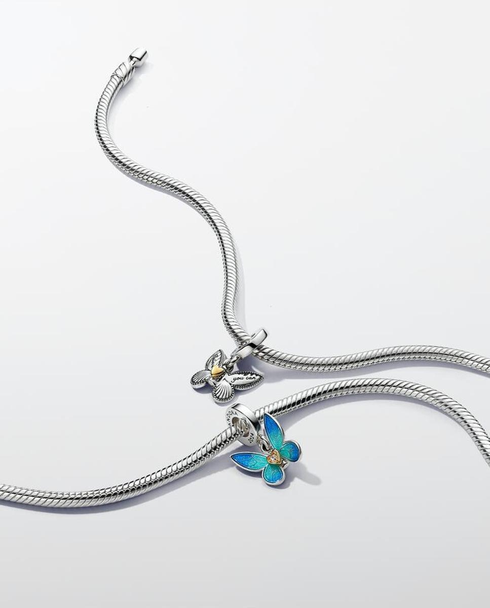 Pulsera de cadena de serpiente con cierre deslizante magnético fácil de cerrar - PANDORA - Plata Plata-2