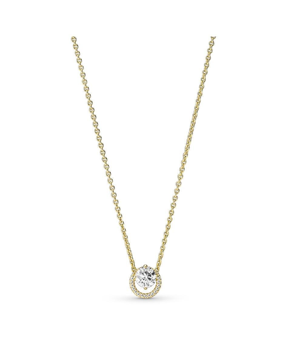 Imagen 0 de Collar colgante halo redondo brillante Blanco