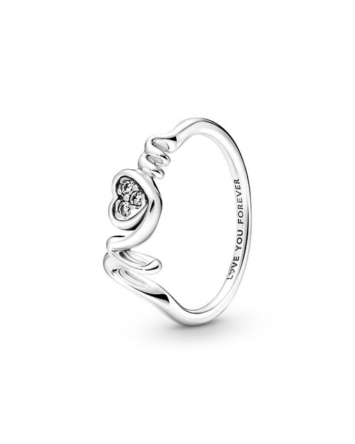 Imagen 0 de Anillo en plata de ley Corazón de Madre en Pavé