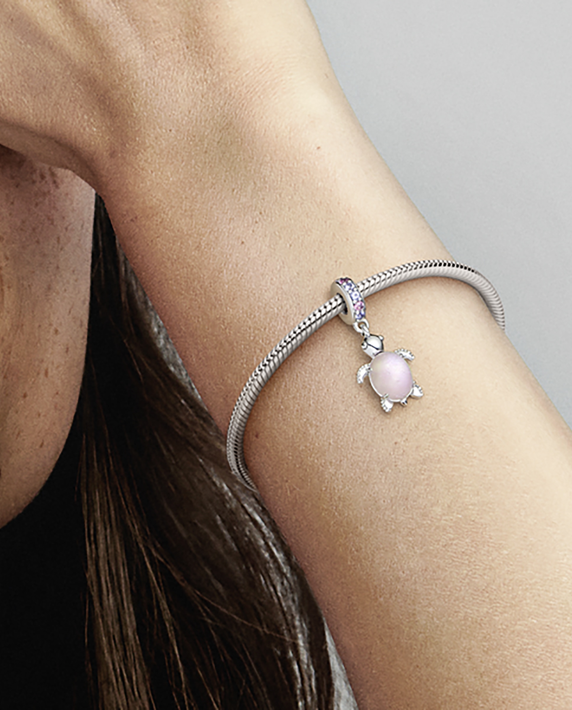 Charm colgante tortuga marina cristal de murano - PANDORA - Rosa Rosa-3