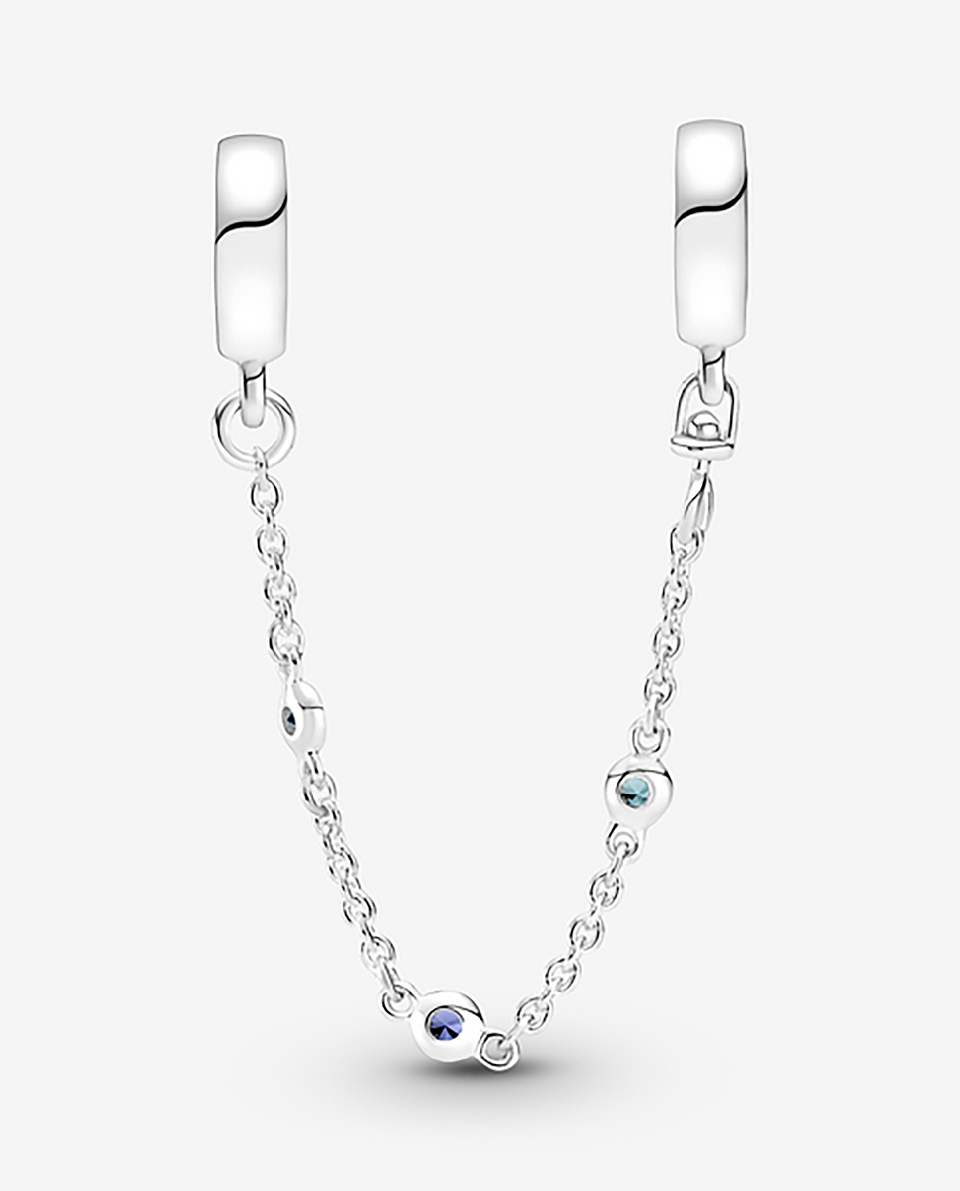 Cadena de seguridad tres gemas azules - PANDORA - Azul Azul-2