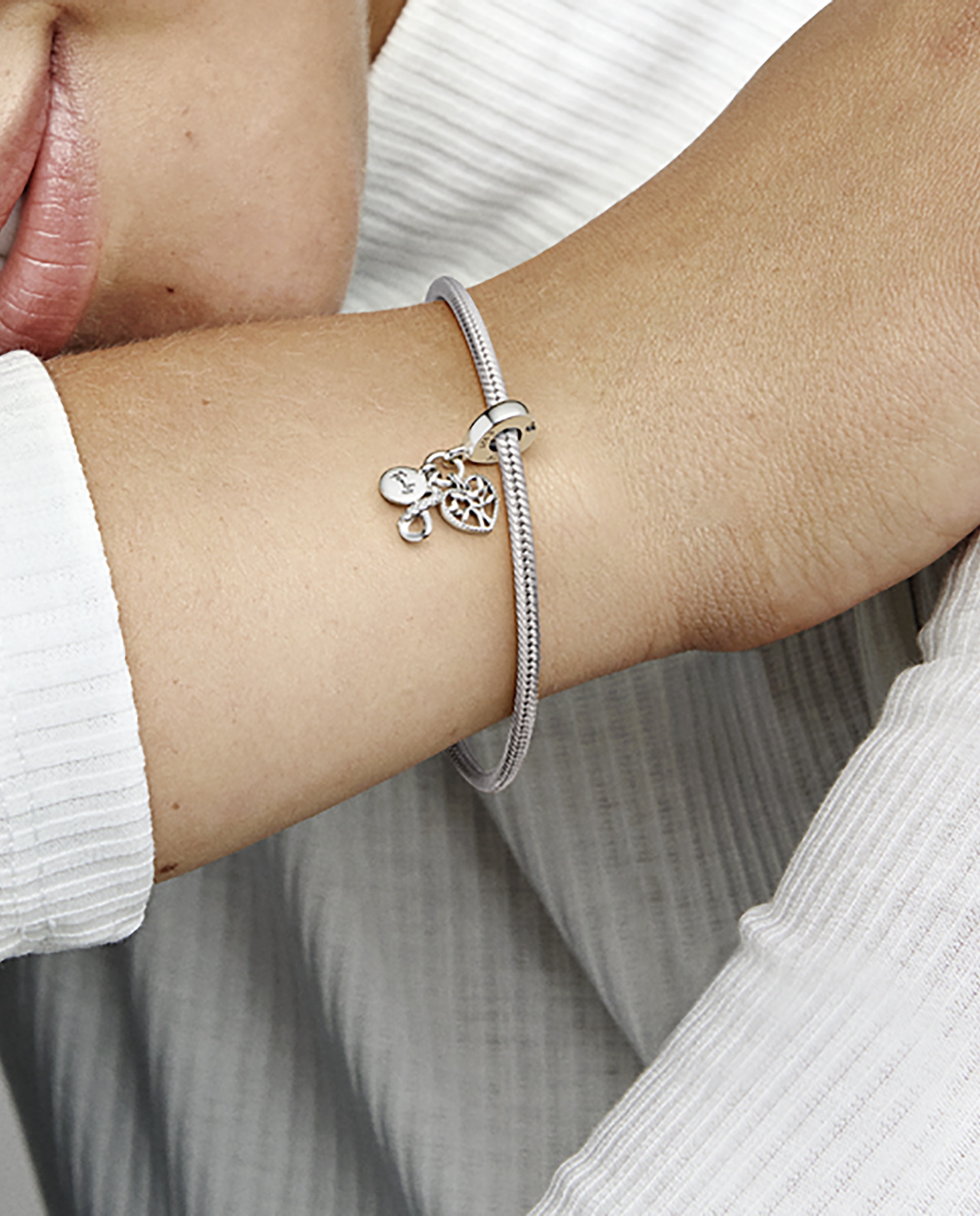 Charm colgante triple infinito familia - PANDORA - Blanco Blanco-4