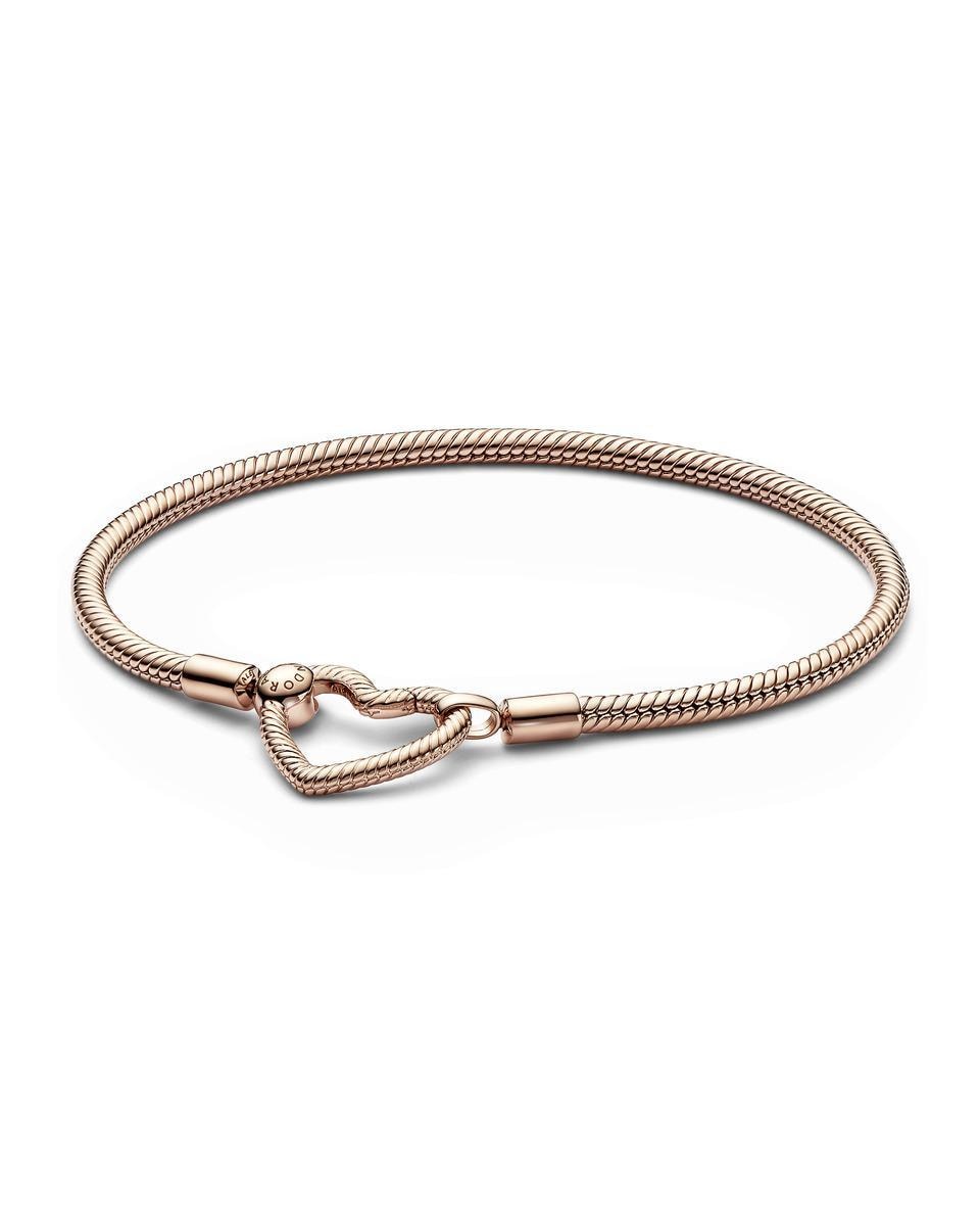 Imagen 0 de Pulsera Pandora Moments Cadena de Serpiente Cierre Corazón Oro