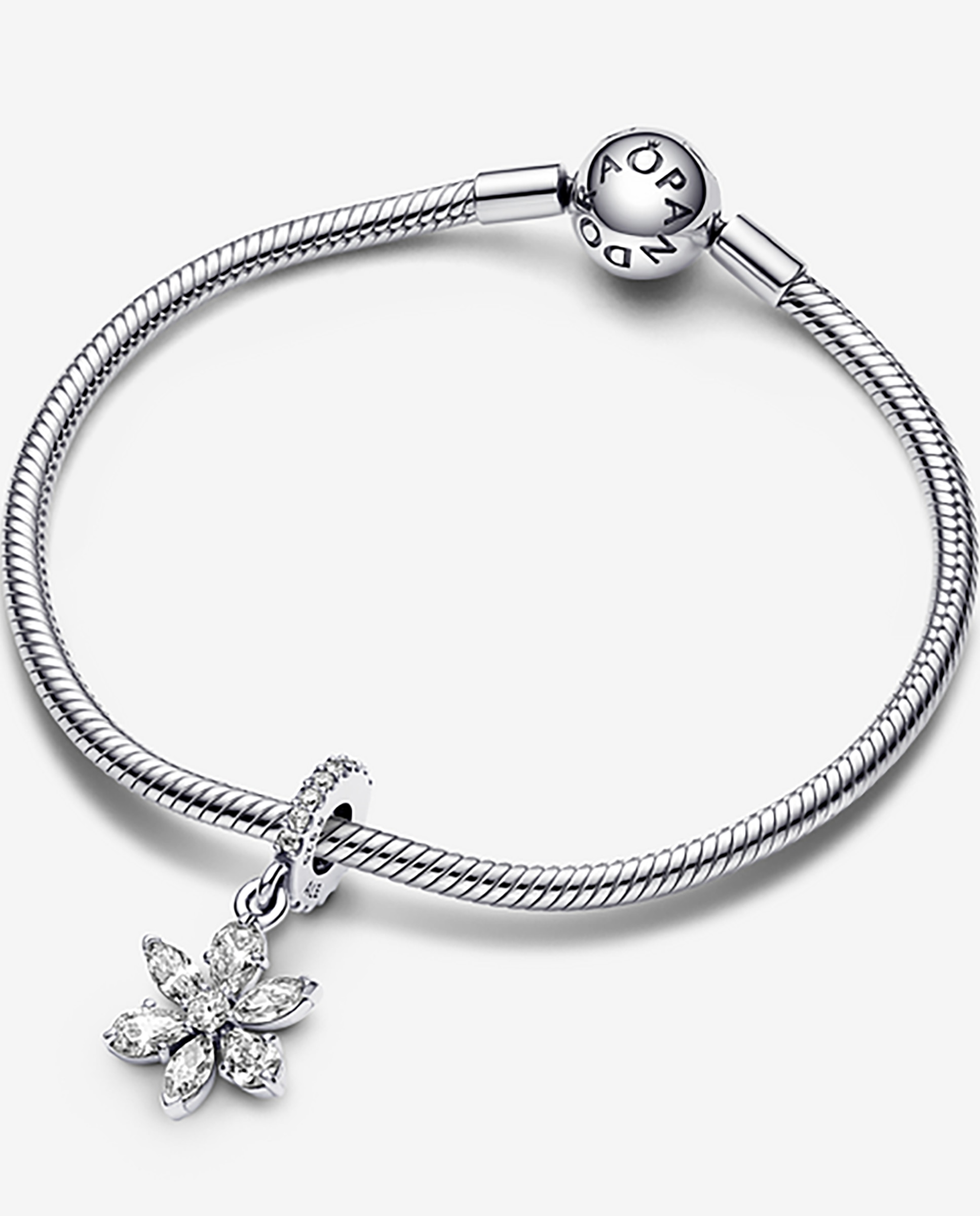 Charm colgante herbario brillante - PANDORA - Blanco Blanco-2
