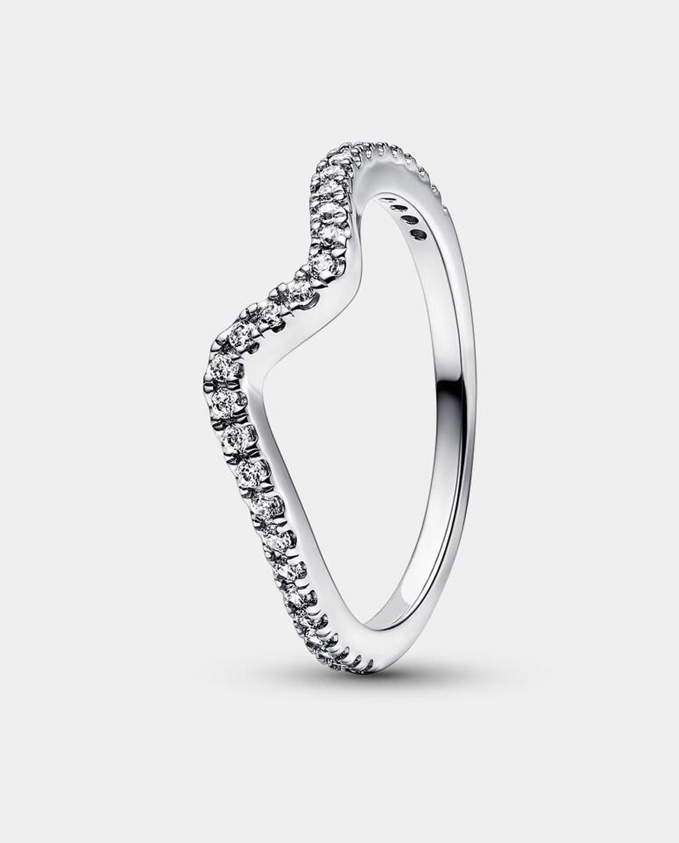 Imagen 0 de Anillo en plata de ley ola brillante Blanco