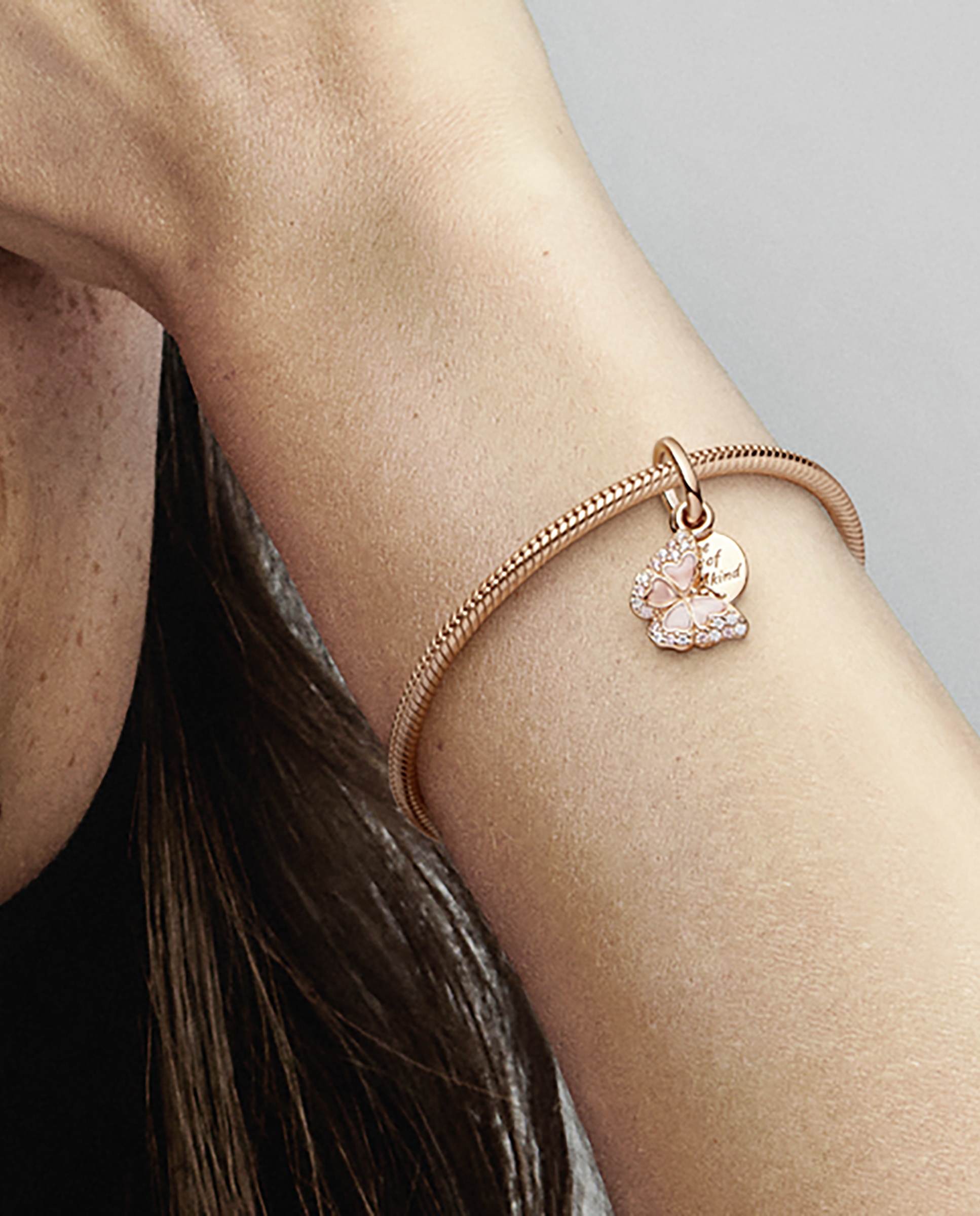 Charm colgante doble mariposa - PANDORA - Rosa Rosa-3