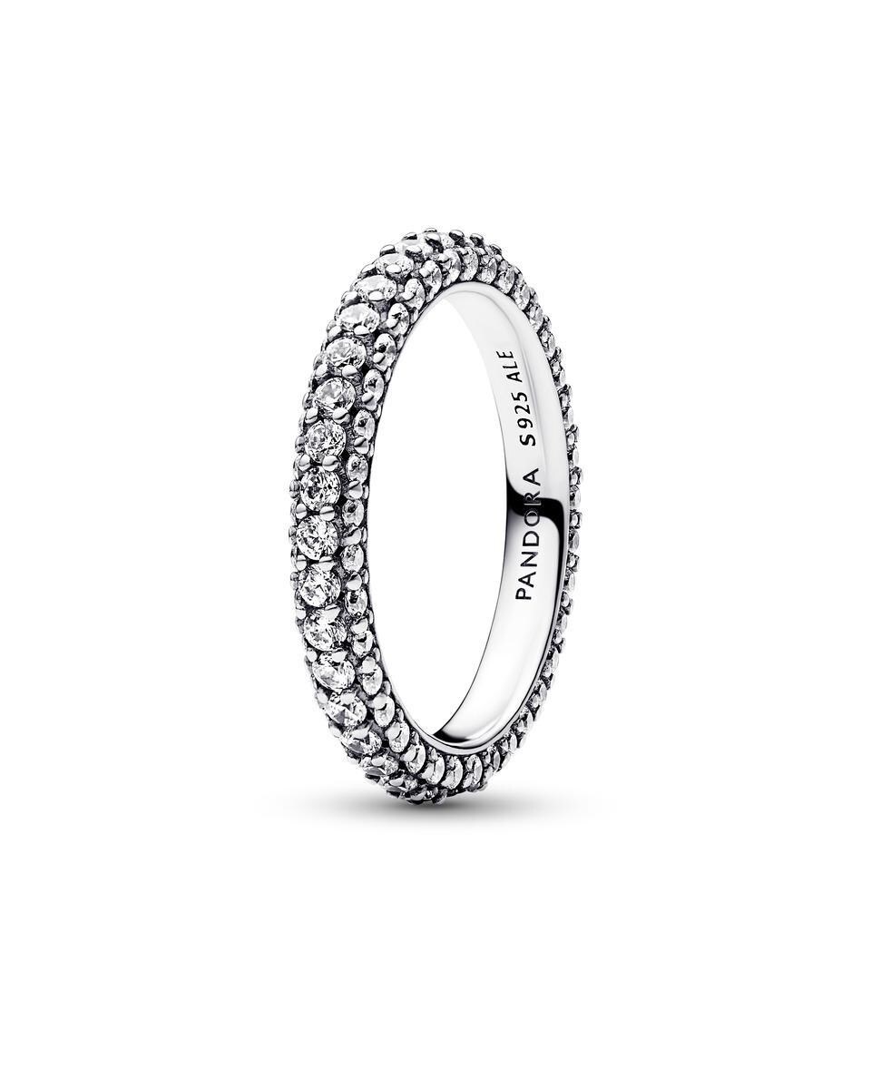 Anillo en plata de ley Fila en Pavé Blanco-1