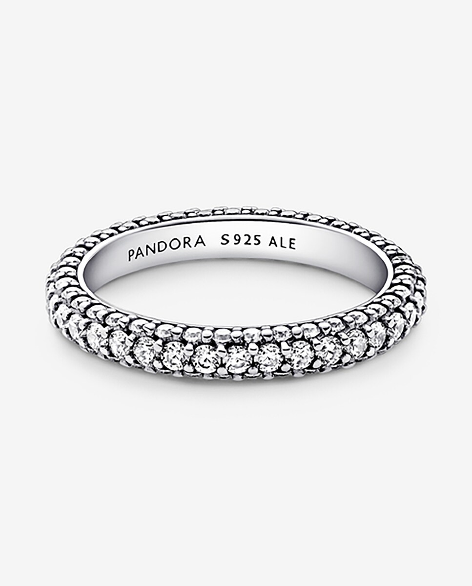 Anillo en plata de ley Fila en Pavé Blanco-2